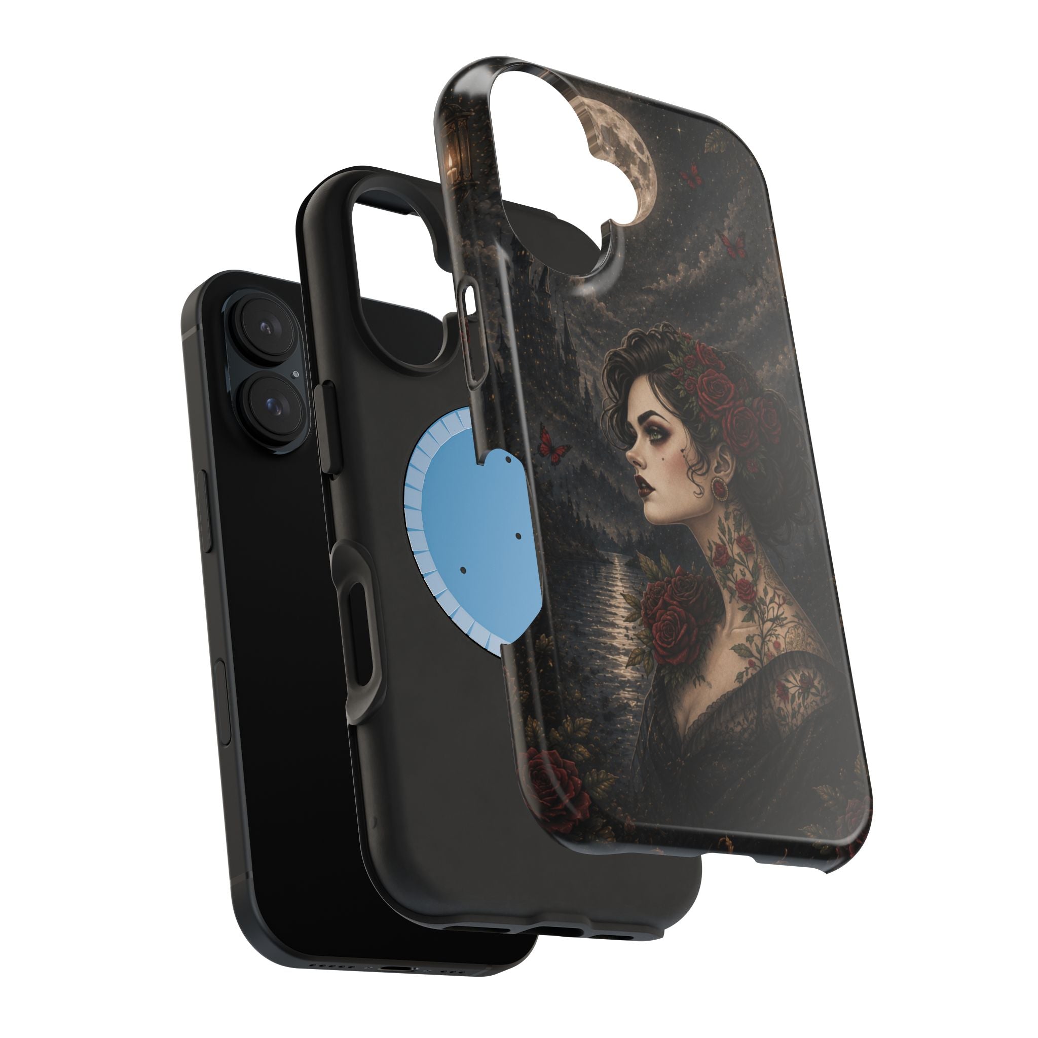 Gothic Rose Portrait Phone Case – Dark Romance MagSafe-Compatible Cover