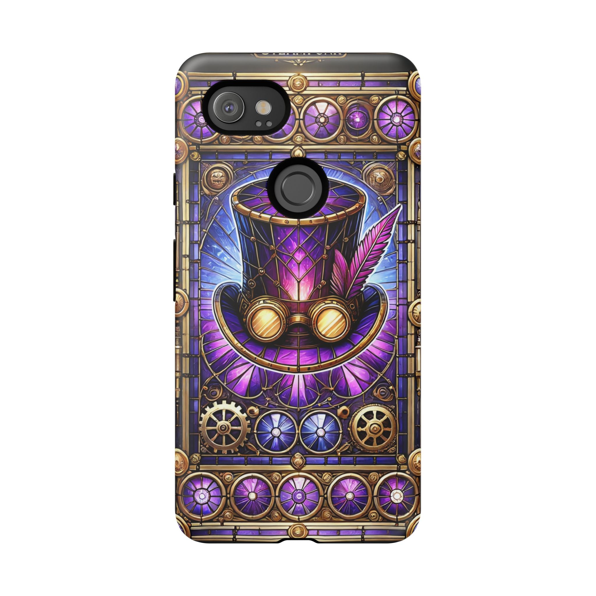 Stained Glass Steampunk Android Phone Case – 3D Full-Wrap Protective Cover with TPU Liner