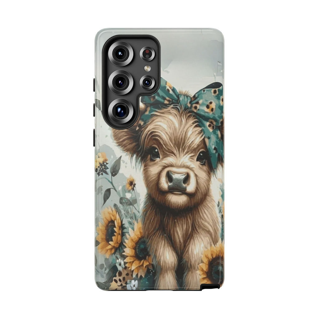 Adorable Cow Phone Case – Floral Farmhouse Design, Cute Animal Lover Gift