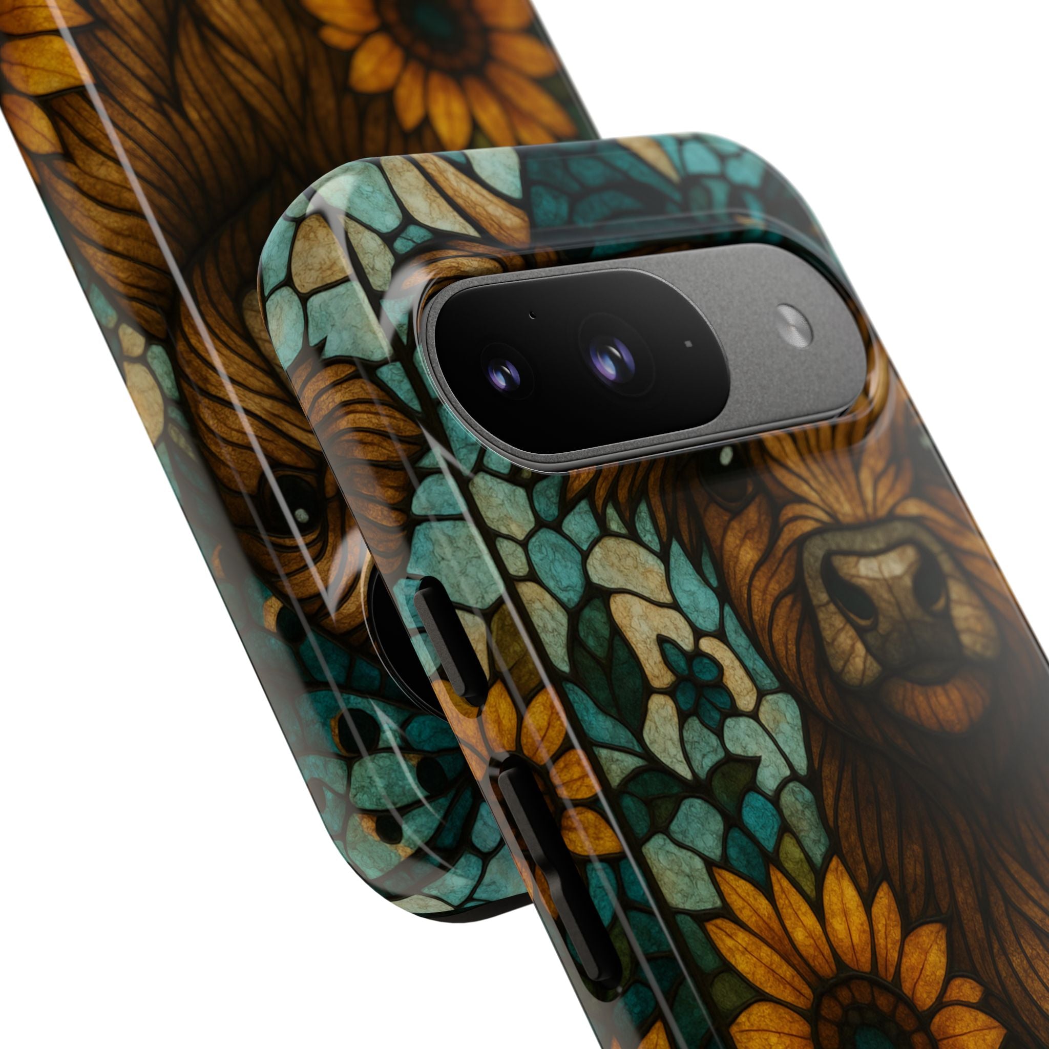 Stained Glass Baby Cow Phone Case – Sunflower Farmhouse Animal Design