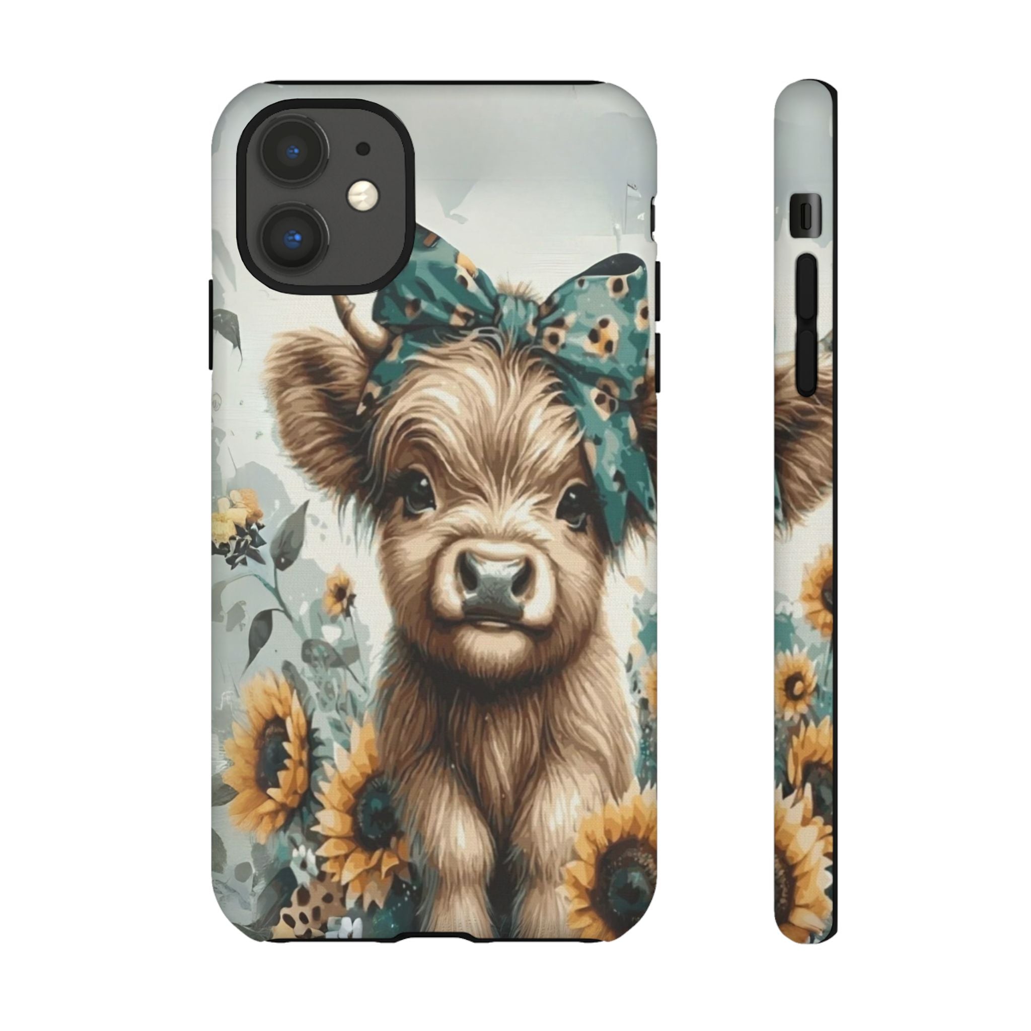 Adorable Cow Phone Case – Floral Farmhouse Design, Cute Animal Lover Gift