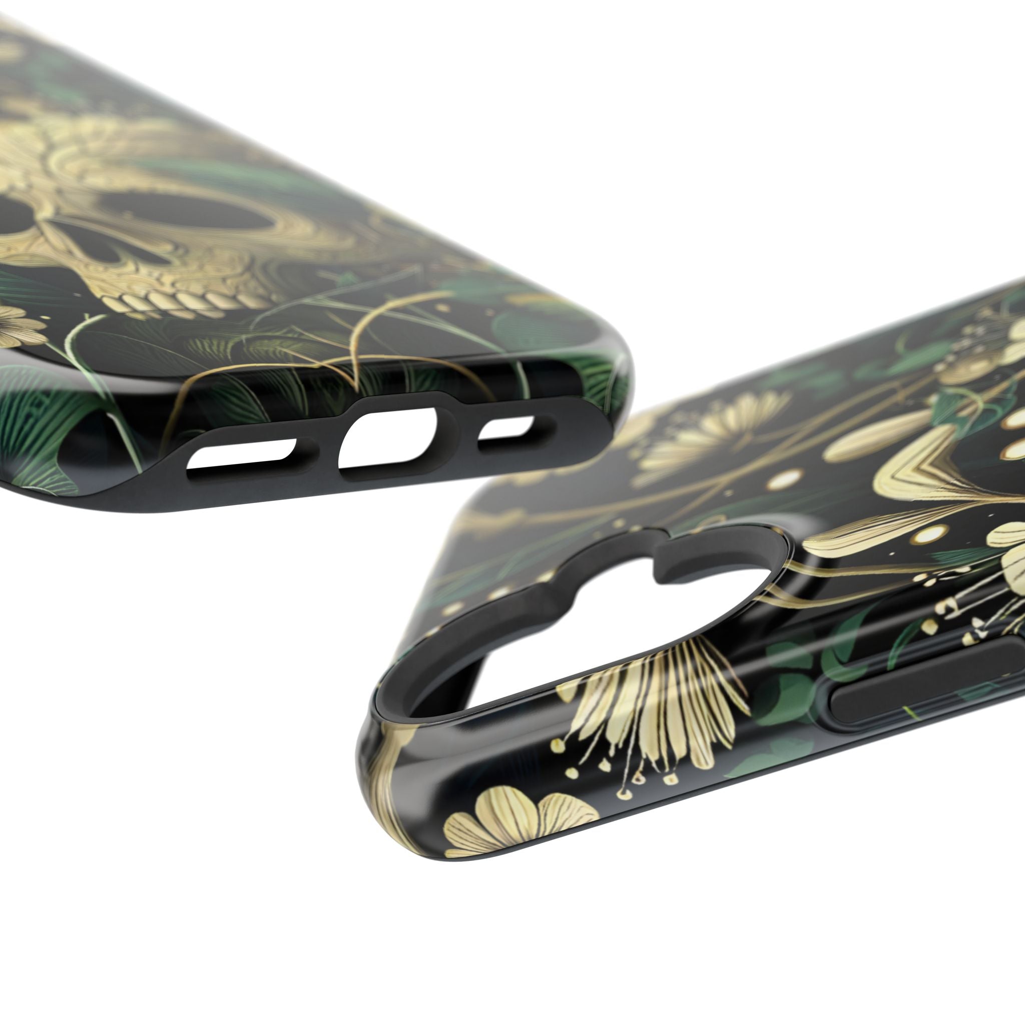 Floral Skull Phone Case – Botanical Gothic MagSafe-Compatible Cover