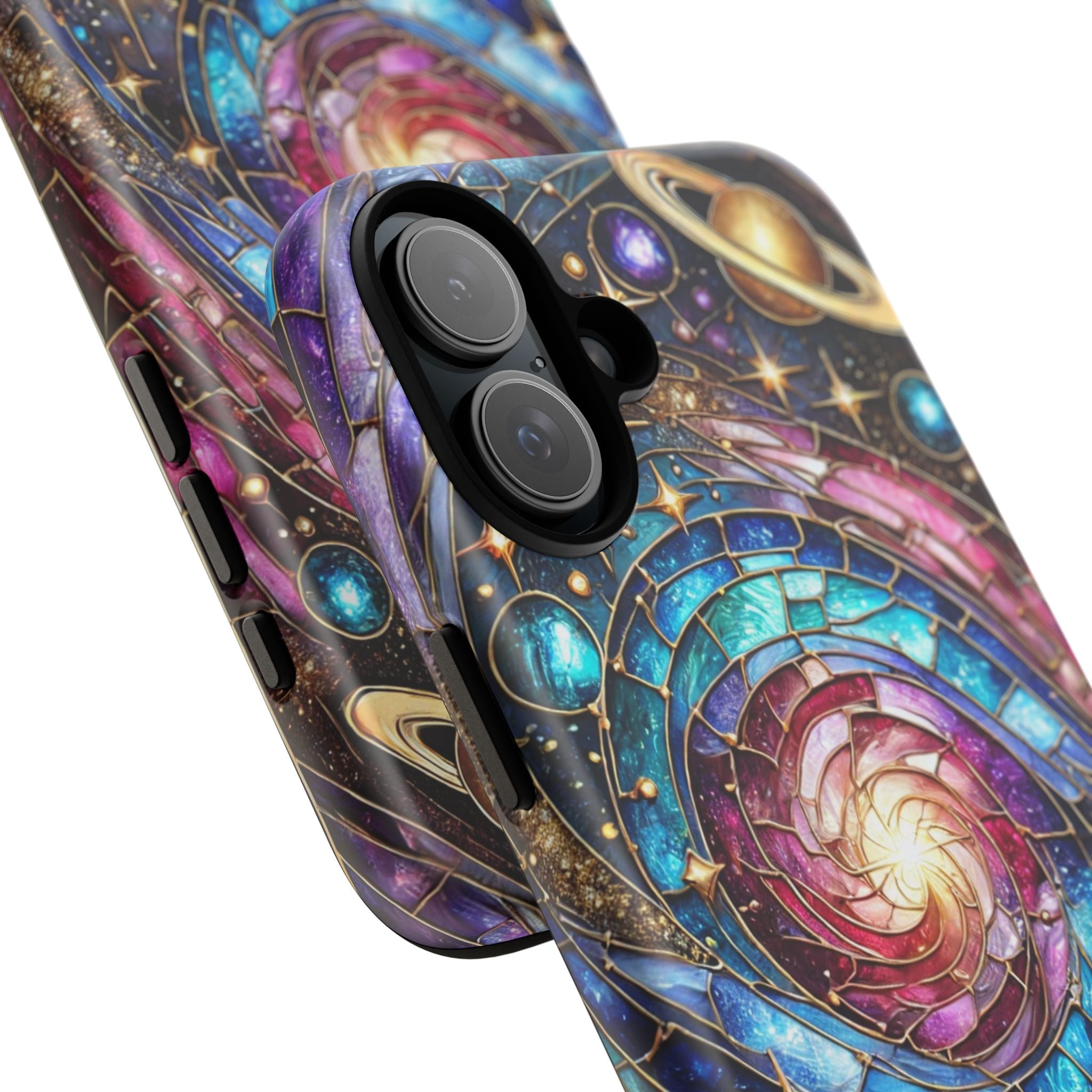 Galaxy Swirl Stained Glass Phone Case – Cosmic Celestial Cover