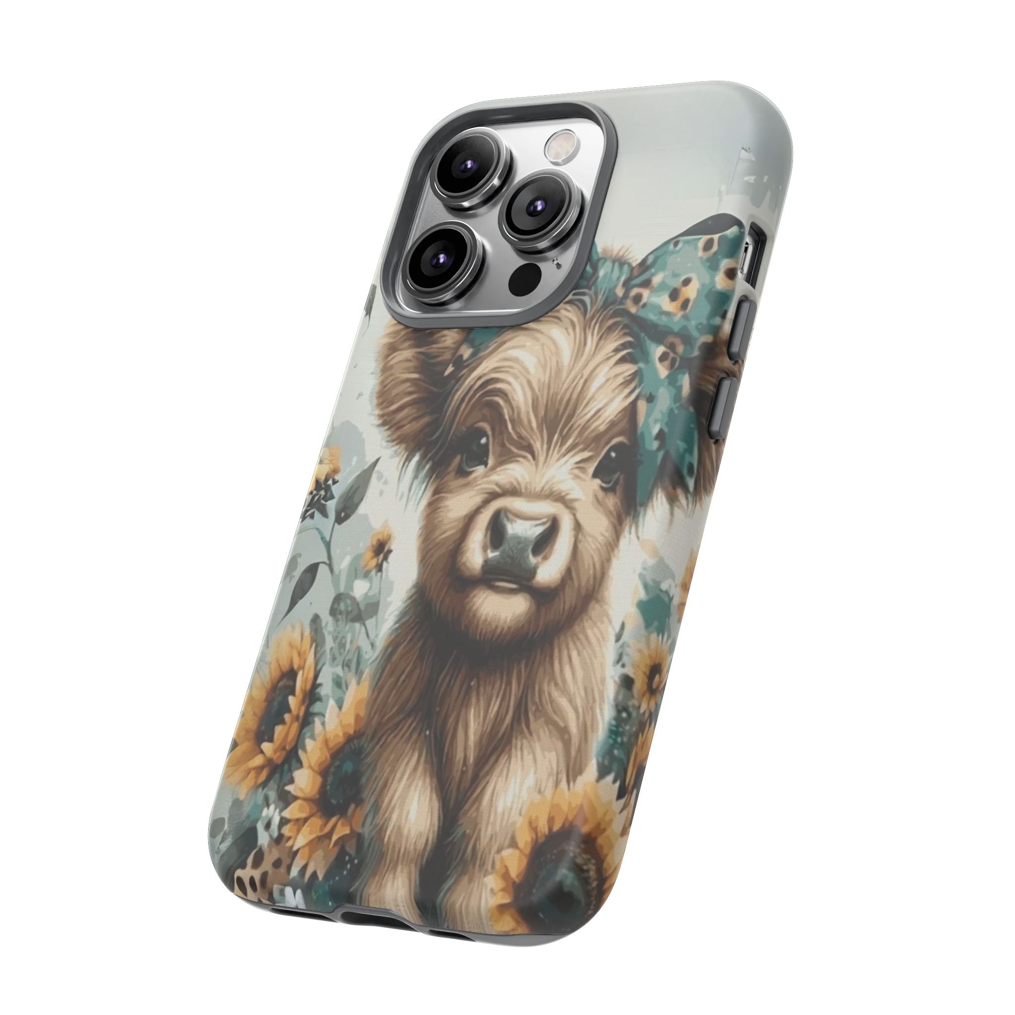 Adorable Cow Phone Case – Floral Farmhouse Design, Cute Animal Lover Gift