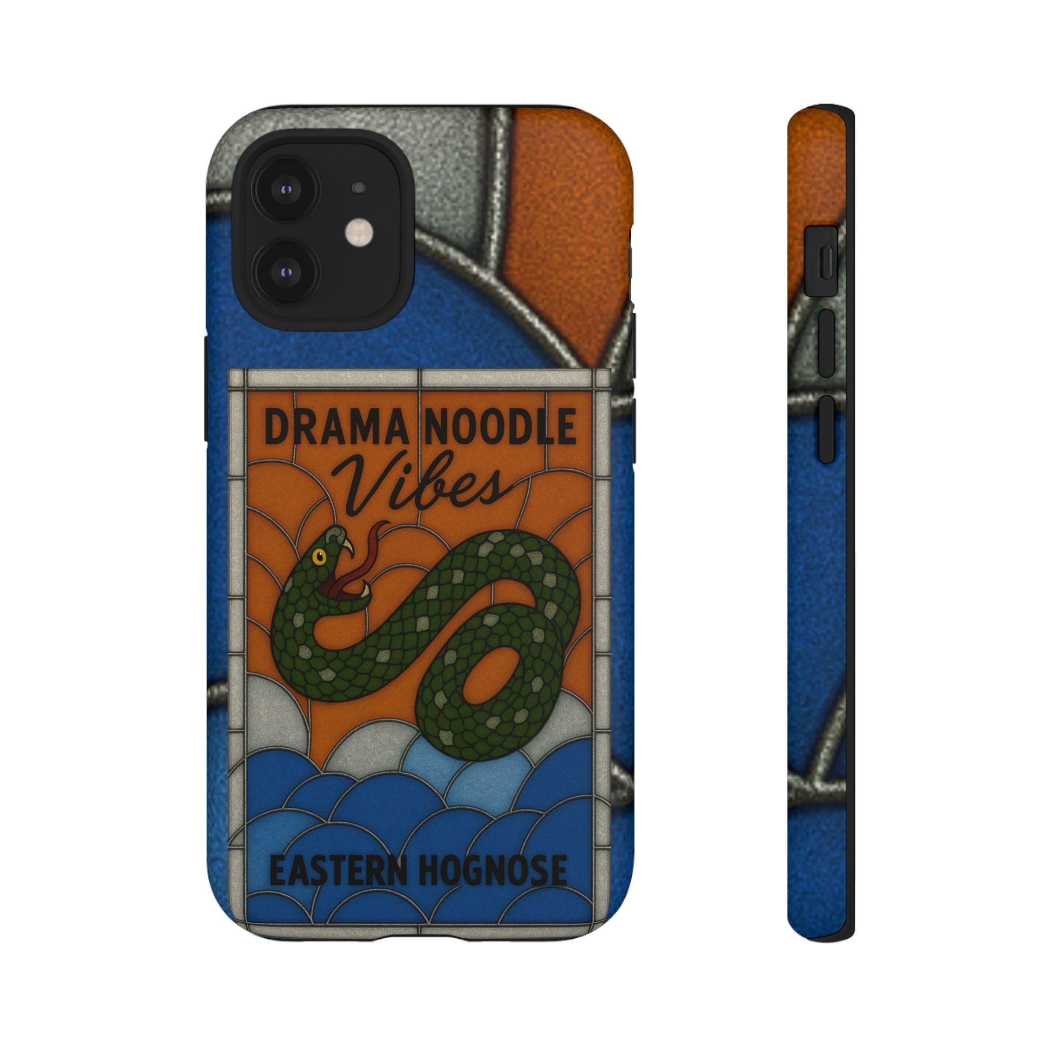 Stained Glass Snake Phone Case – Vibrant Drama Noodle Aesthetic Cover