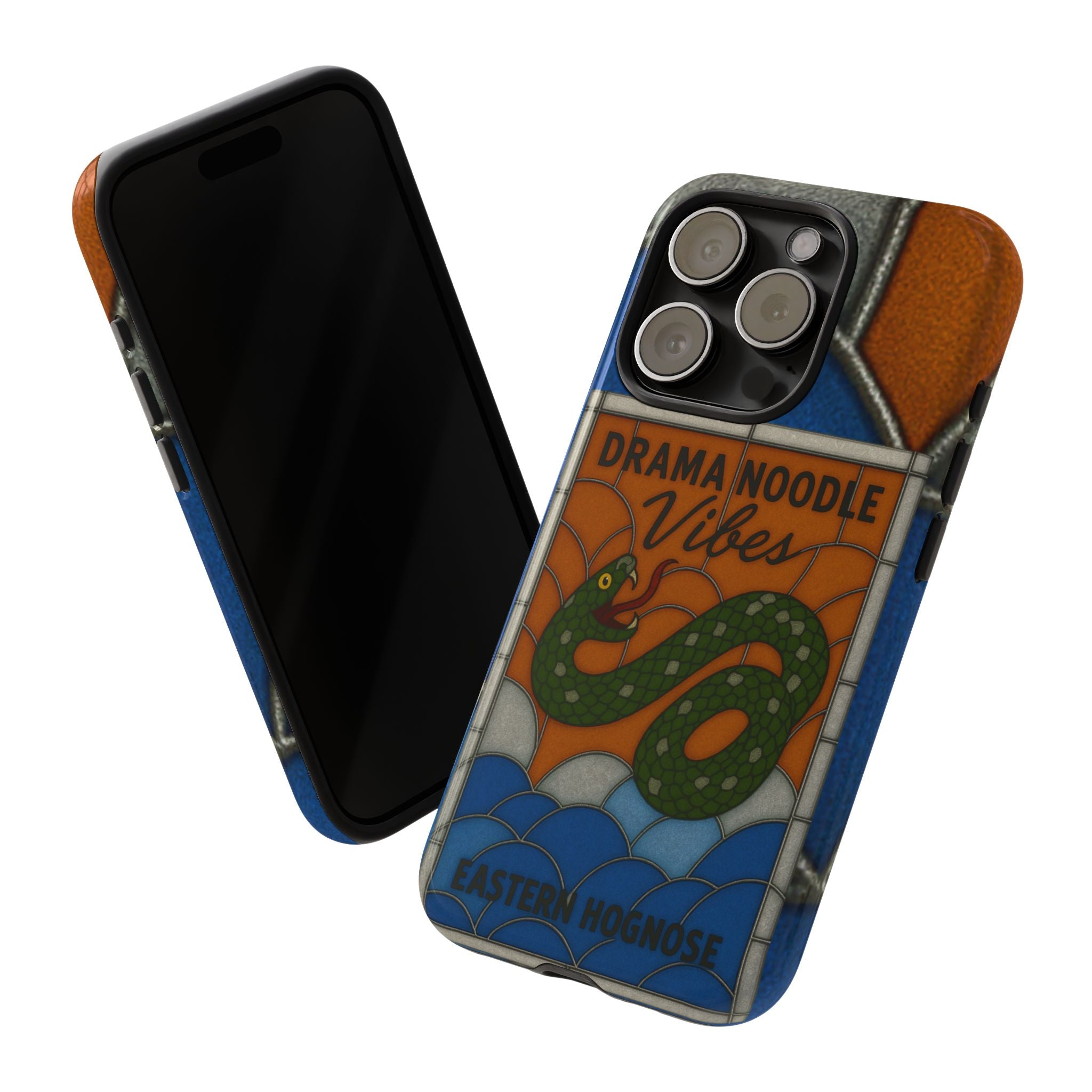 Stained Glass Snake Phone Case – Vibrant Drama Noodle Aesthetic Cover