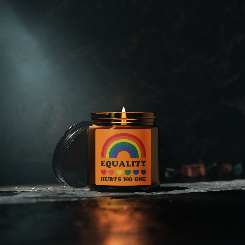 Rainbow Equality Scented Soy Candle, LGBTQ+ Pride Month Celebration Statement Gift From Daughter Son, Rainbow Pride Fathers Day Gift For Dad