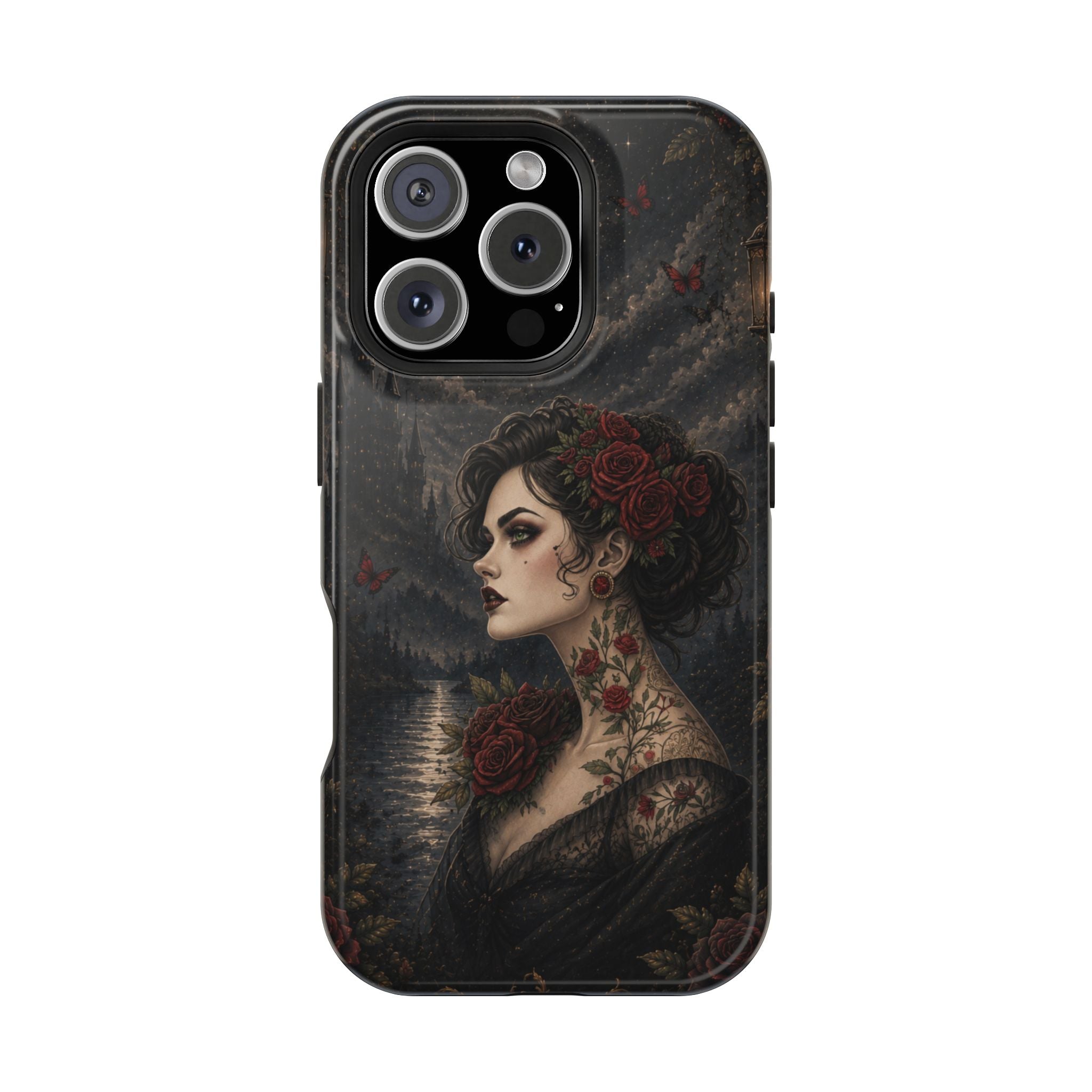 Gothic Rose Portrait Phone Case – Dark Romance MagSafe-Compatible Cover