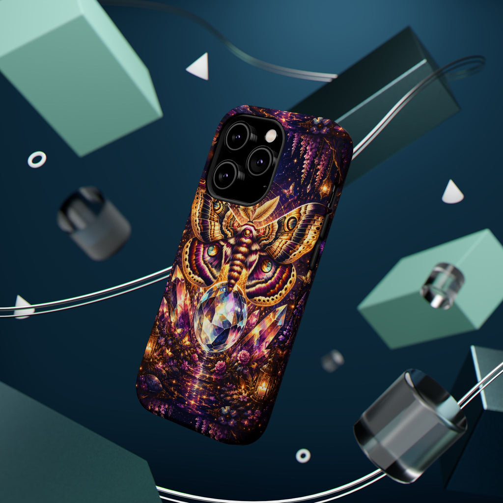 Mystic Moth Crystal Phone Case – Jewel-Toned MagSafe-Compatible Cover