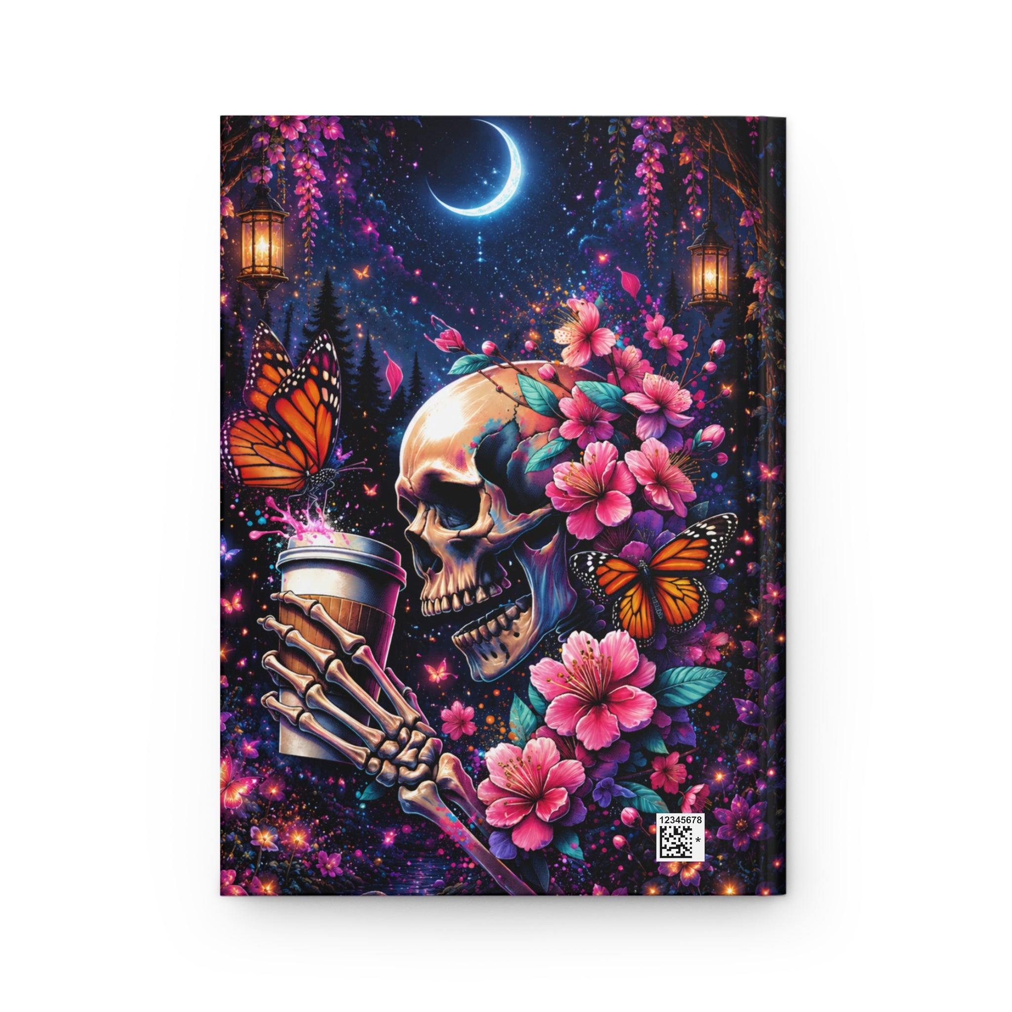 Personalized Floral Skull & Butterfly Journal — Custom Name Hardcover Notebook | Lined Pages, Witchy Gothic Gift