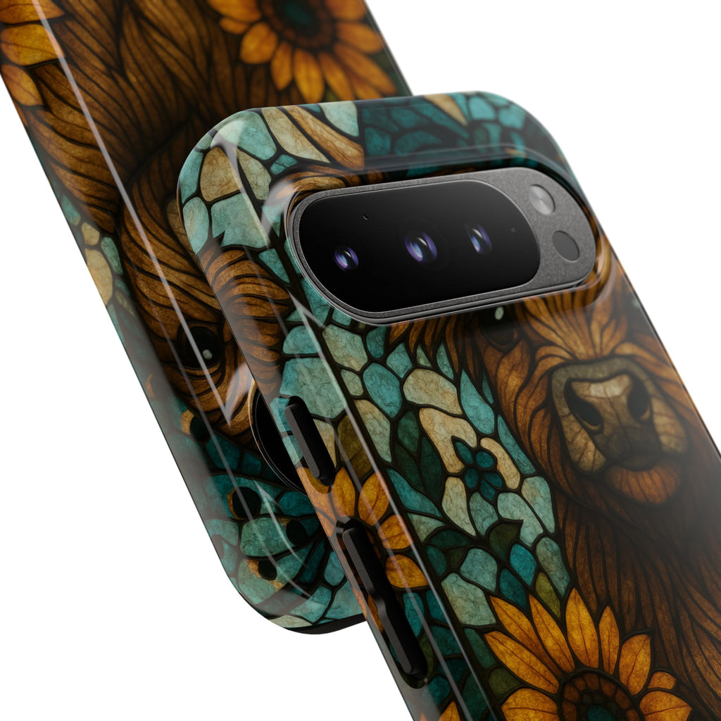Stained Glass Baby Cow Phone Case – Sunflower Farmhouse Animal Design