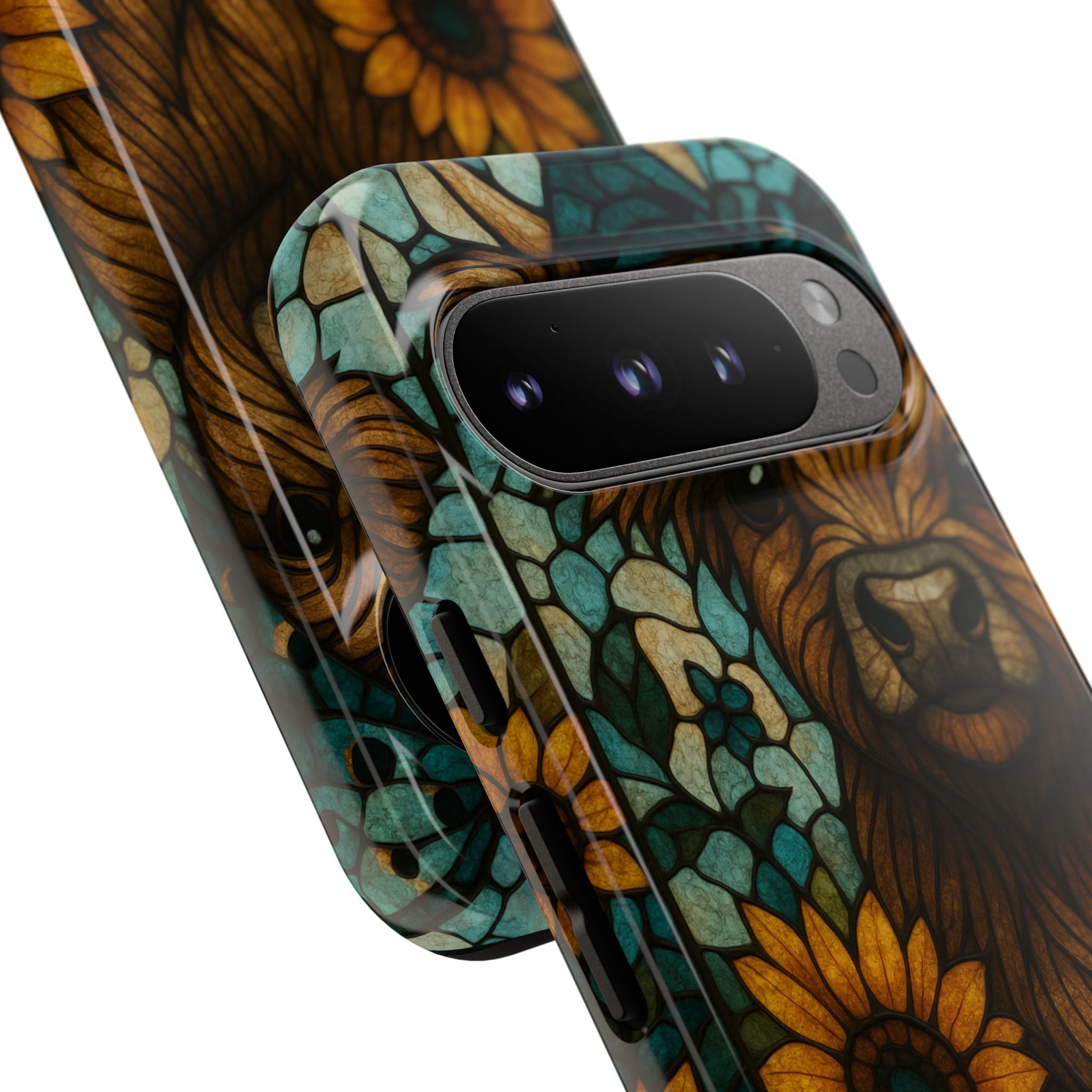 Stained Glass Baby Cow Phone Case – Sunflower Farmhouse Animal Design