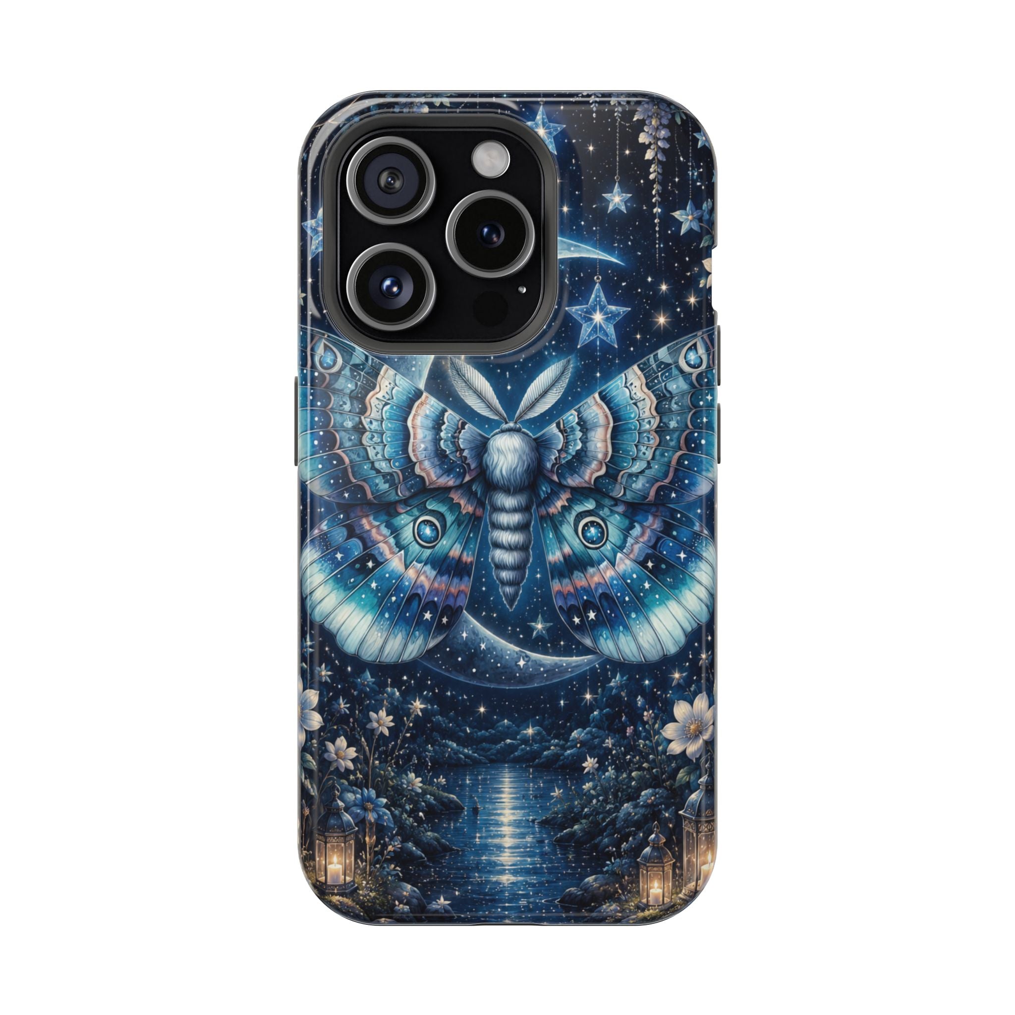 Mystic Moth Moon Phone Case – Night Sky MagSafe-Compatible Cover