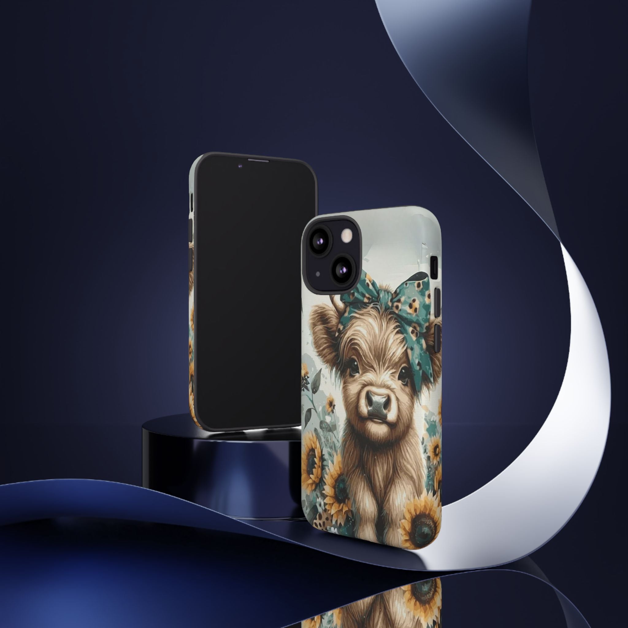 Adorable Cow Phone Case – Floral Farmhouse Design, Cute Animal Lover Gift