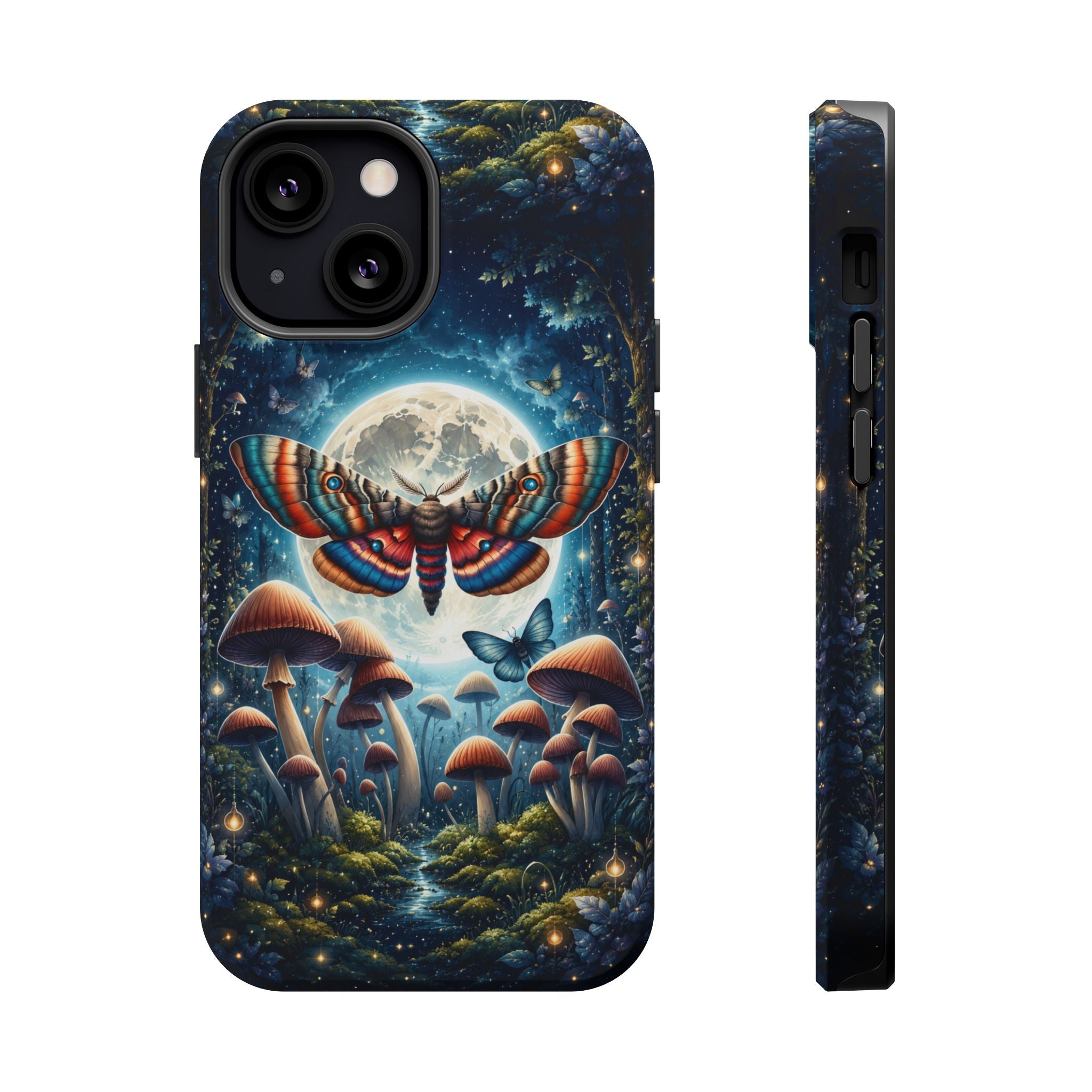 Mystic Moth Moon Phone Case – Whimsical MagSafe-Compatible Cover