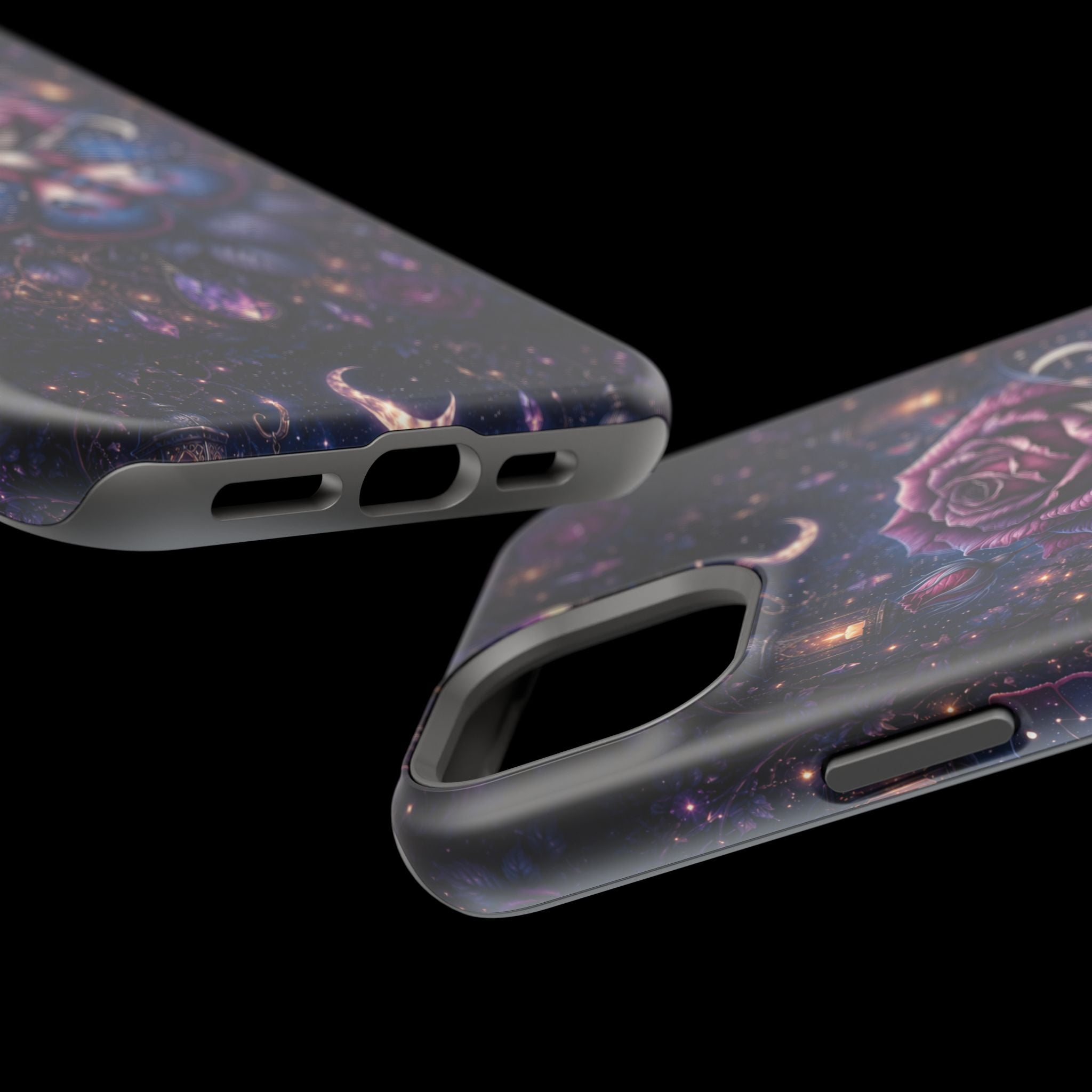 Mystical Rose & Moth Phone Case – Floral MagSafe-Compatible Cover