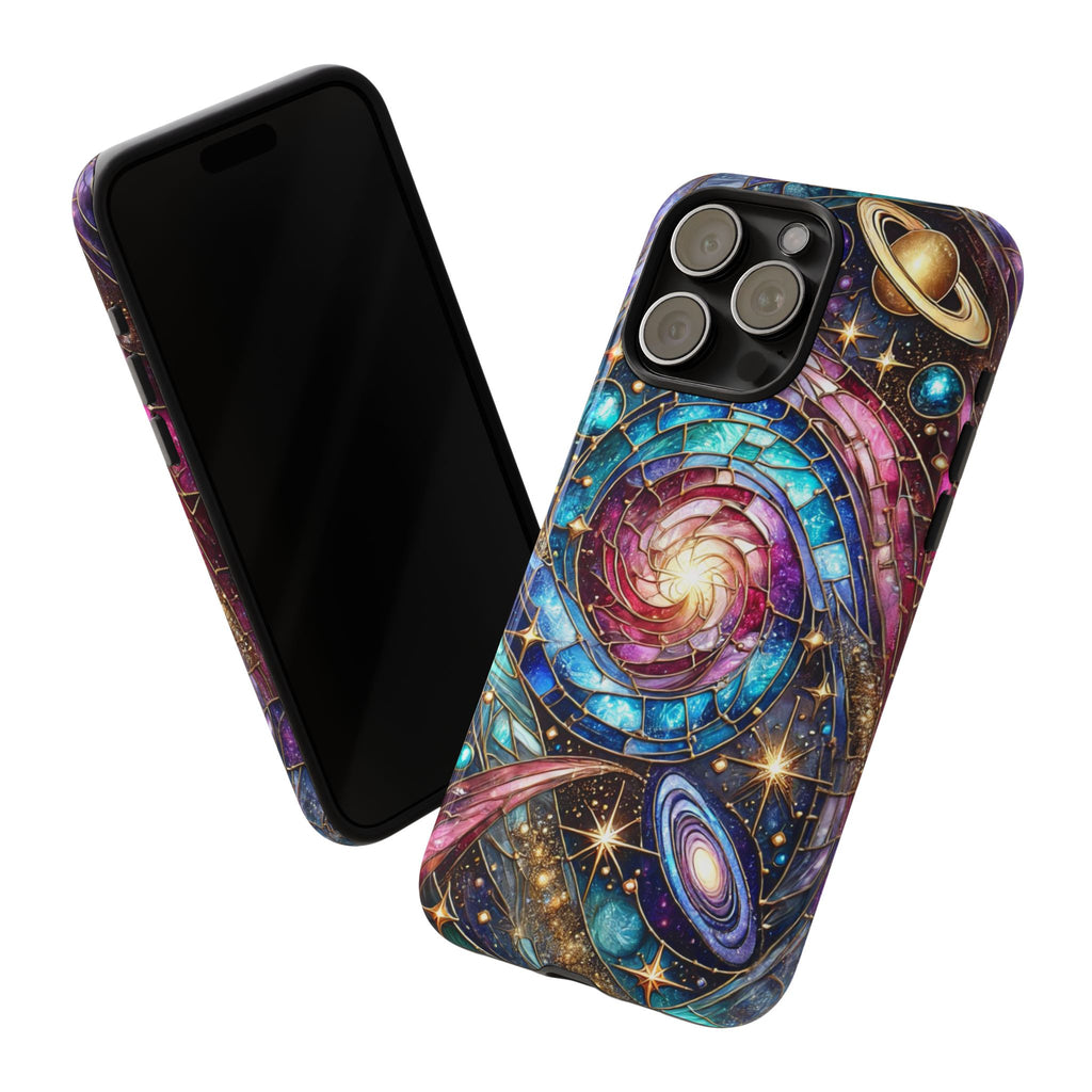 Galaxy Swirl Stained Glass Phone Case – Cosmic Celestial Cover