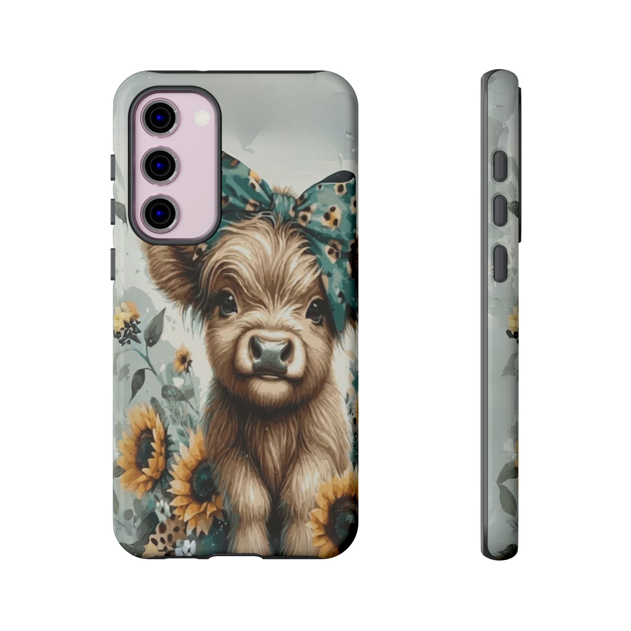 Adorable Cow Phone Case – Floral Farmhouse Design, Cute Animal Lover Gift