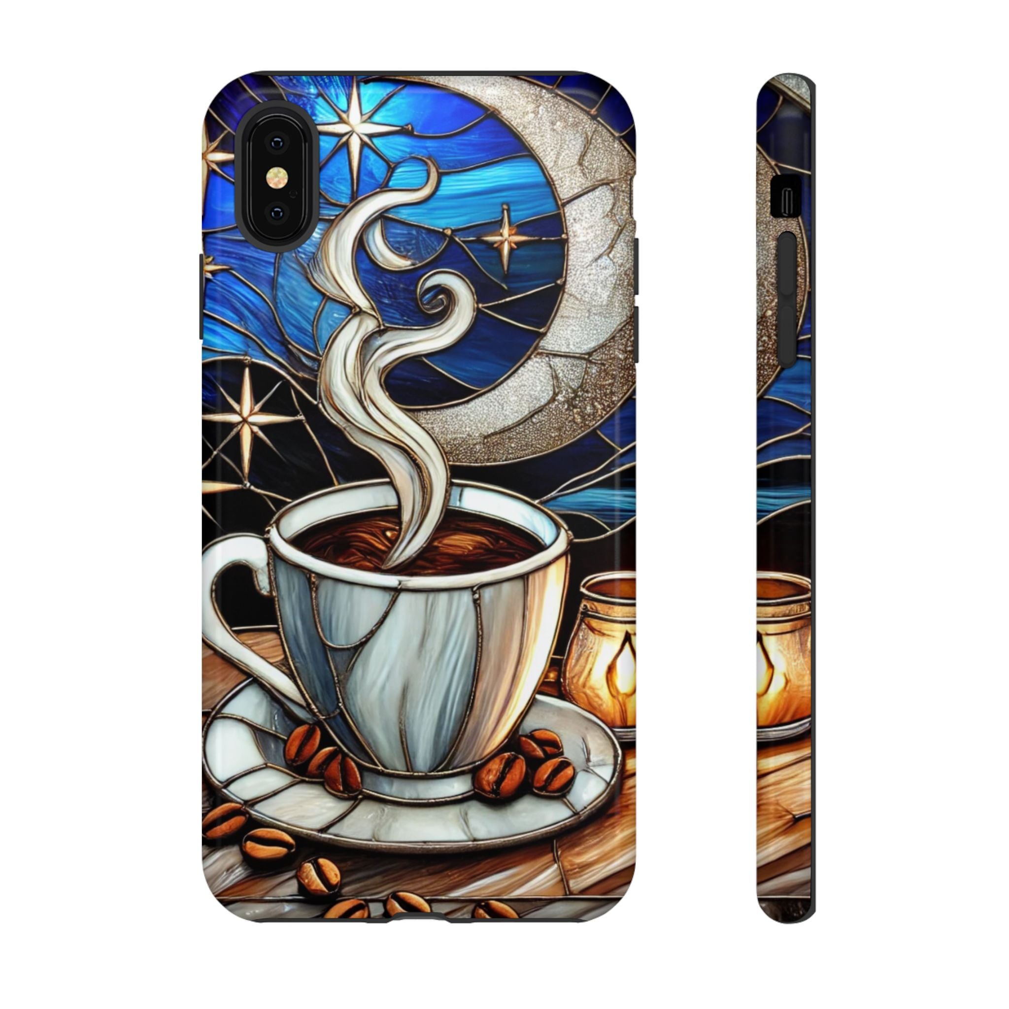 Stained Glass Coffee Phone Case – Cozy Artistic Design for Coffee Lovers