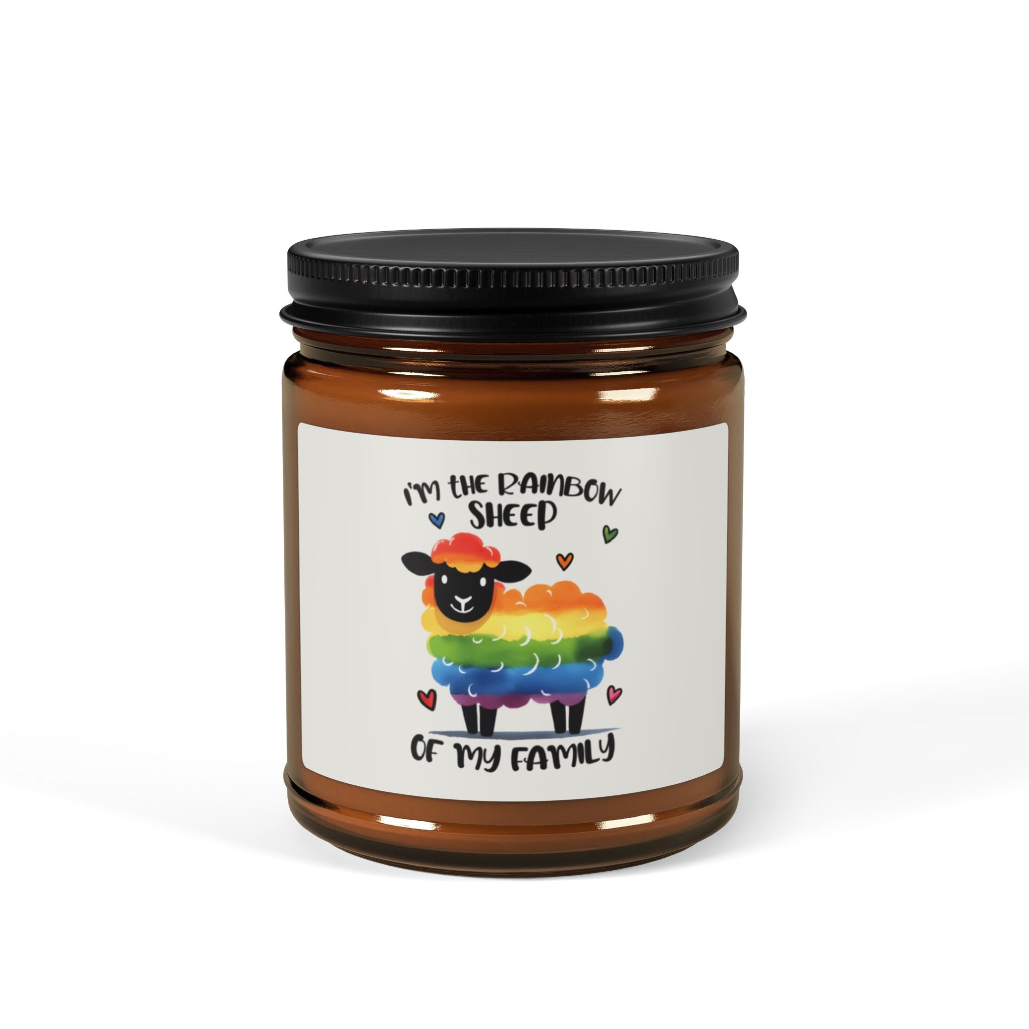 Rainbow Sheep Scented Soy Candle, LGBTQ Inclusive Statement Gift Candle For Friend, Graduation Present from Mom Dad Family Pride Celebration