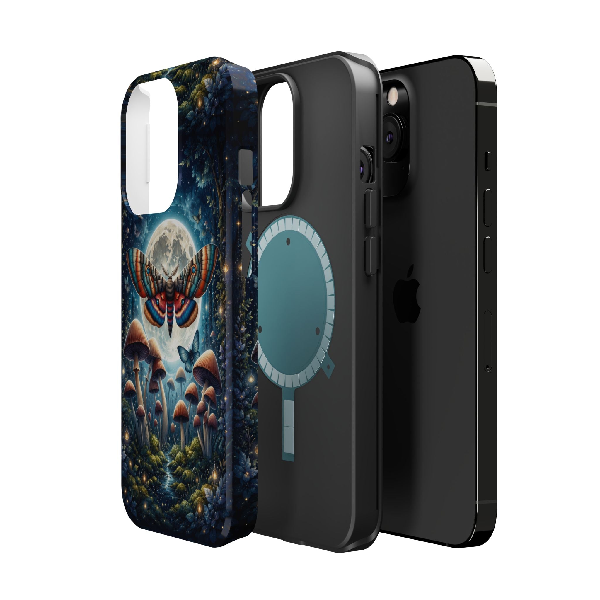 Mystic Moth Moon Phone Case – Whimsical MagSafe-Compatible Cover