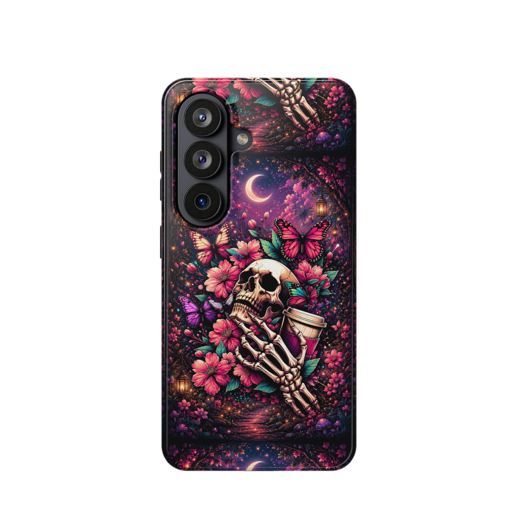 Skull & Butterflies Phone Case – Gothic Floral MagSafe-Compatible Case