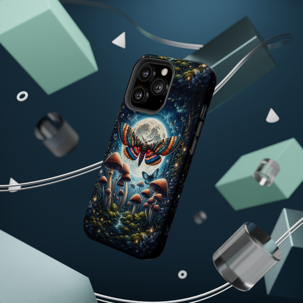 Mystic Moth Moon Phone Case – Whimsical MagSafe-Compatible Cover