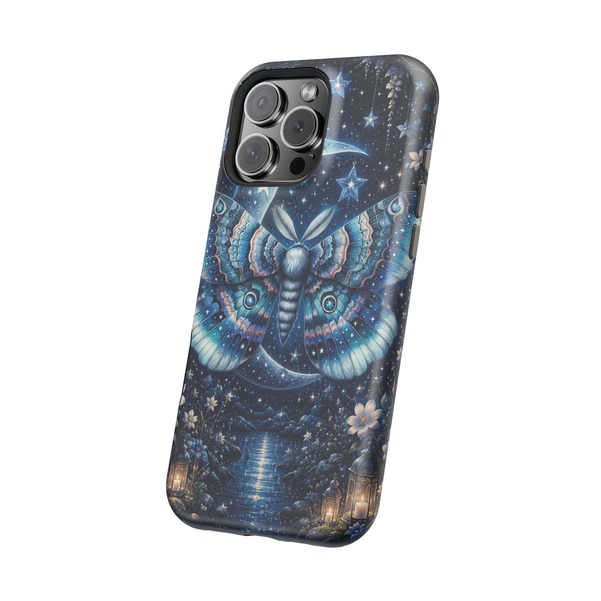Mystic Moth Moon Phone Case – Night Sky MagSafe-Compatible Cover