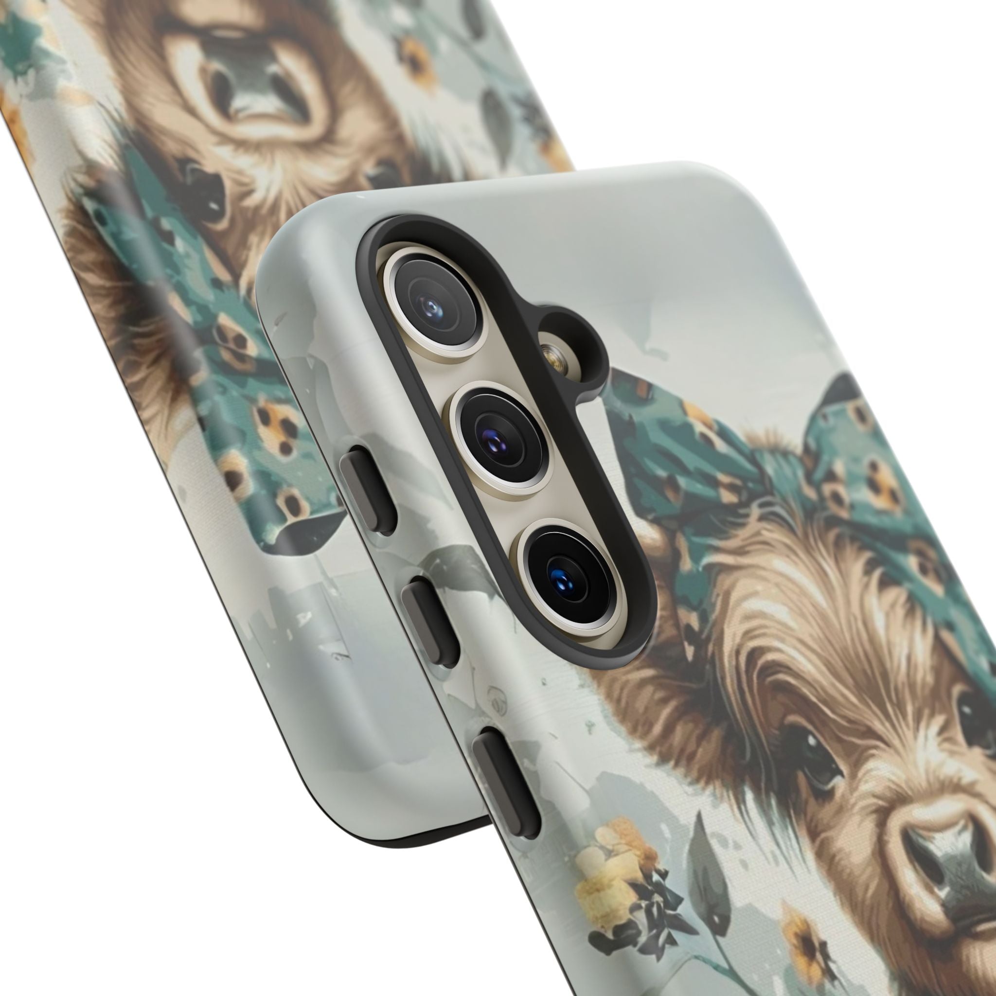 Adorable Cow Phone Case – Floral Farmhouse Design, Cute Animal Lover Gift