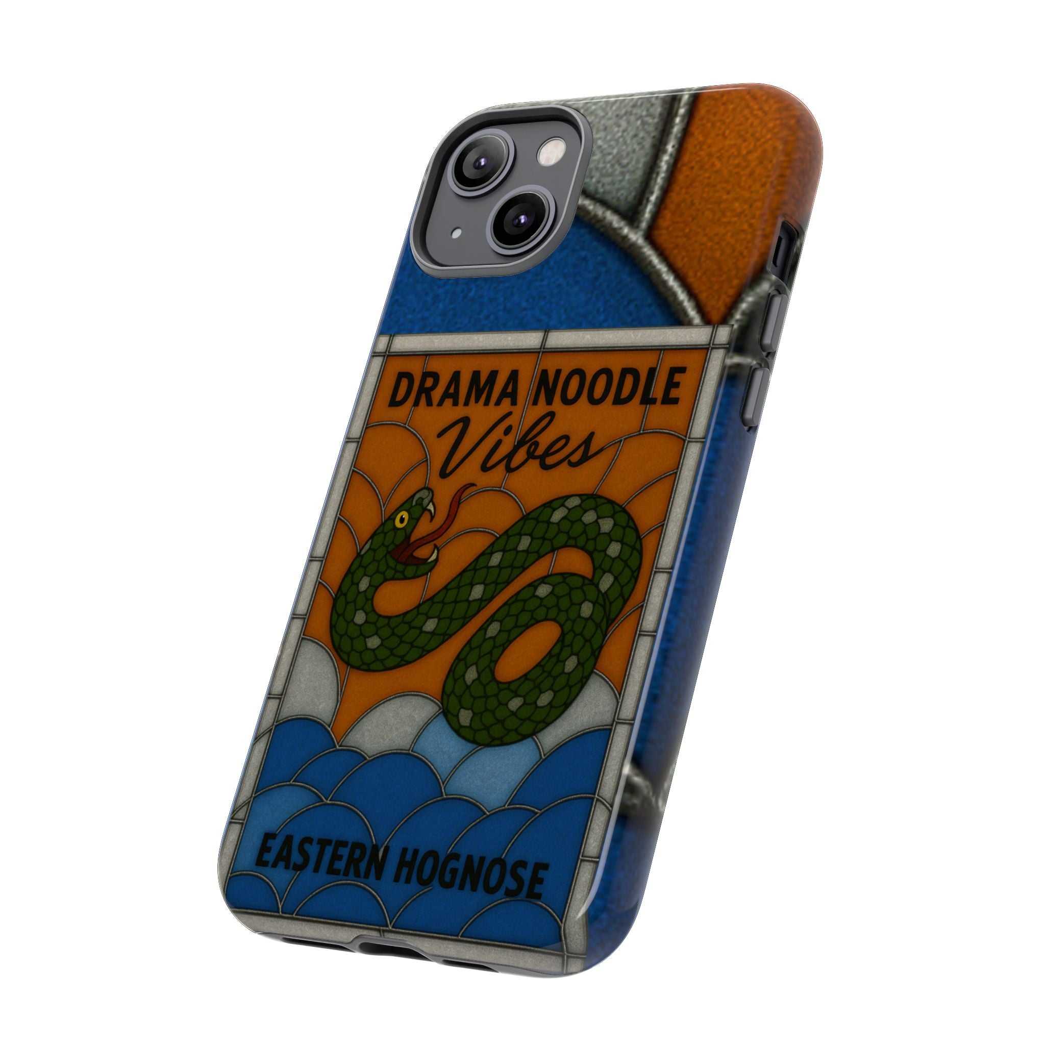 Stained Glass Snake Phone Case – Vibrant Drama Noodle Aesthetic Cover