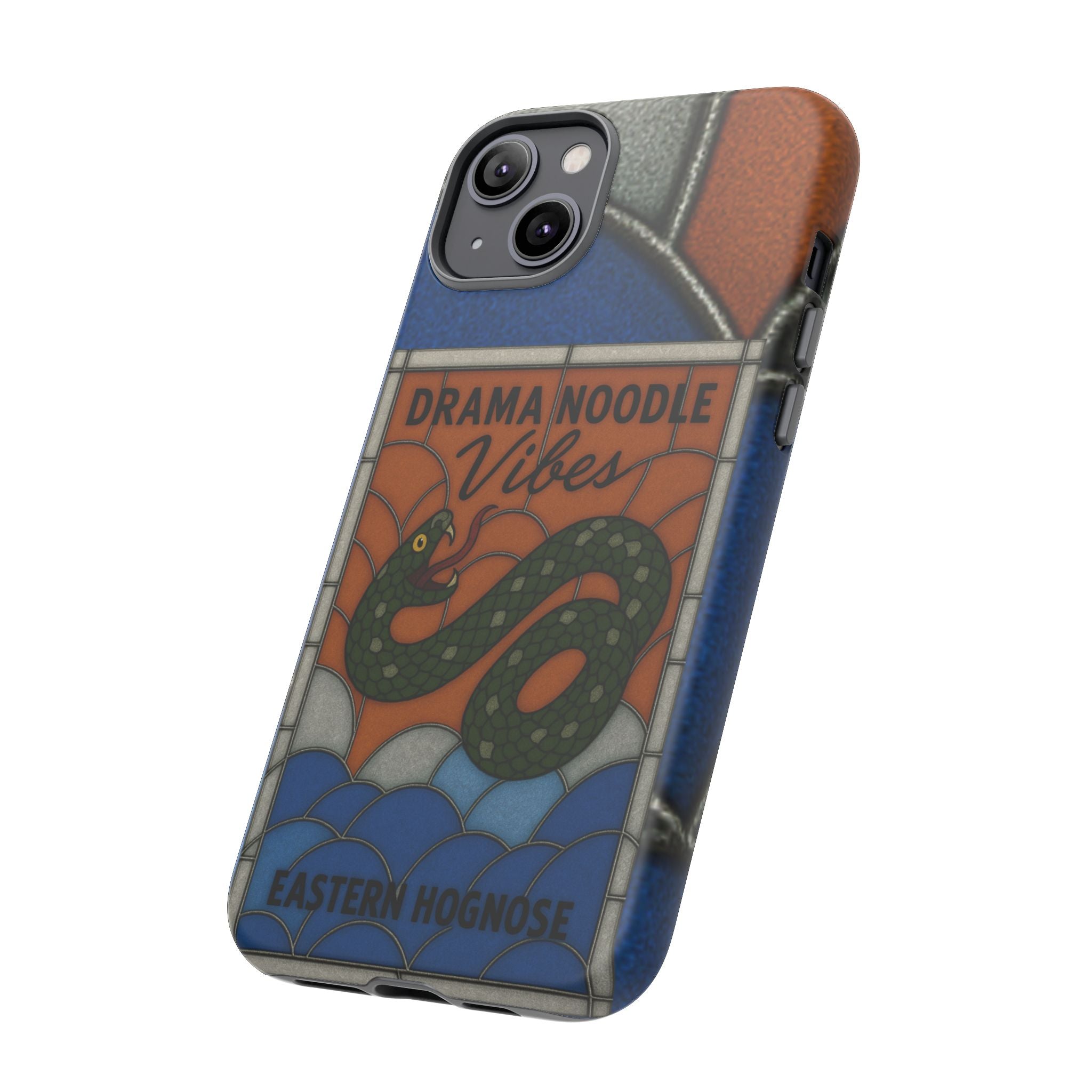 Stained Glass Snake Phone Case – Vibrant Drama Noodle Aesthetic Cover