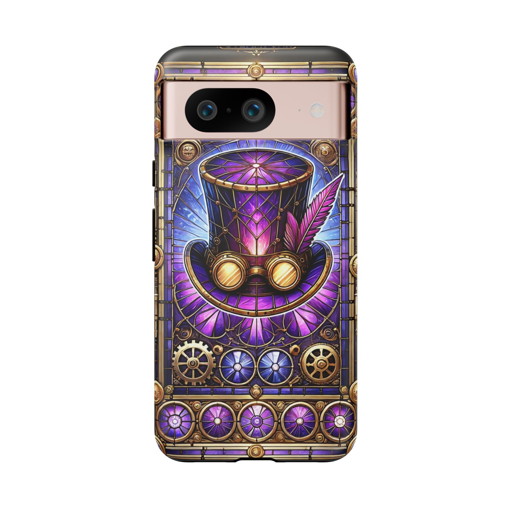 Stained Glass Steampunk Android Phone Case – 3D Full-Wrap Protective Cover with TPU Liner