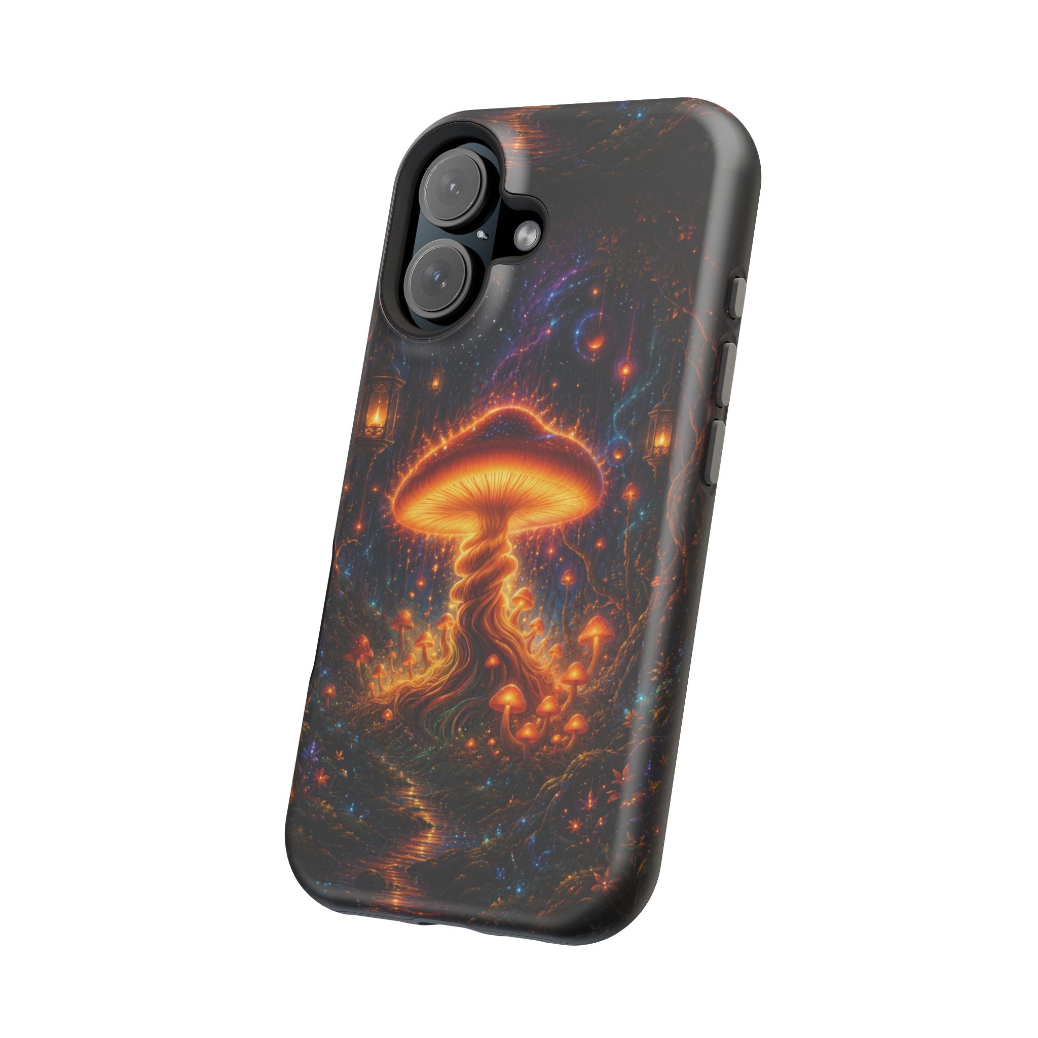 Psychedelic Glowing Mushroom Phone Case – MagSafe Galaxy Art Cover