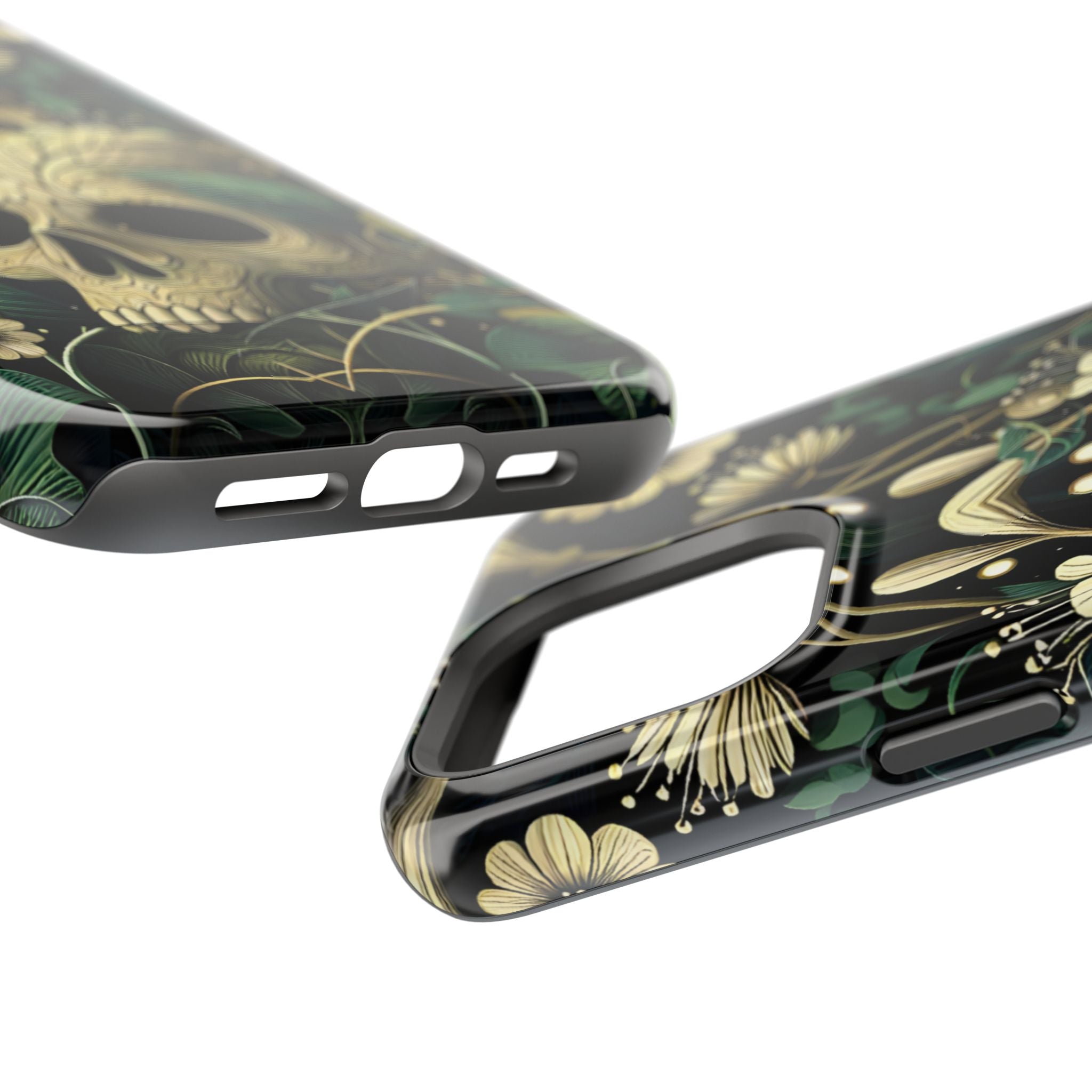 Floral Skull Phone Case – Botanical Gothic MagSafe-Compatible Cover