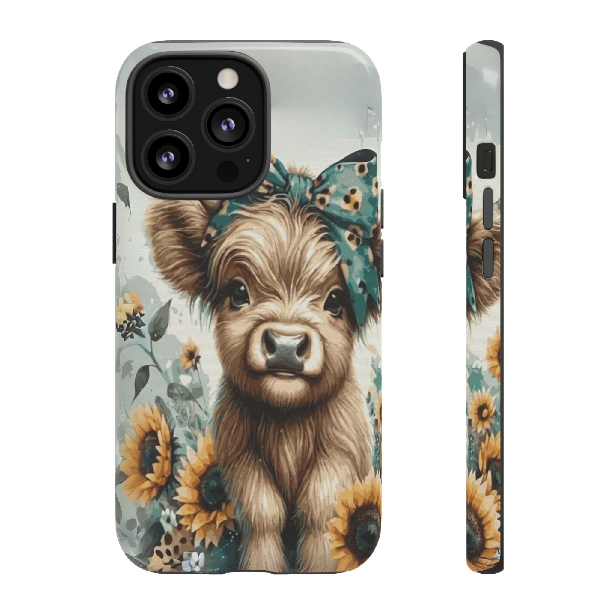 Adorable Cow Phone Case – Floral Farmhouse Design, Cute Animal Lover Gift