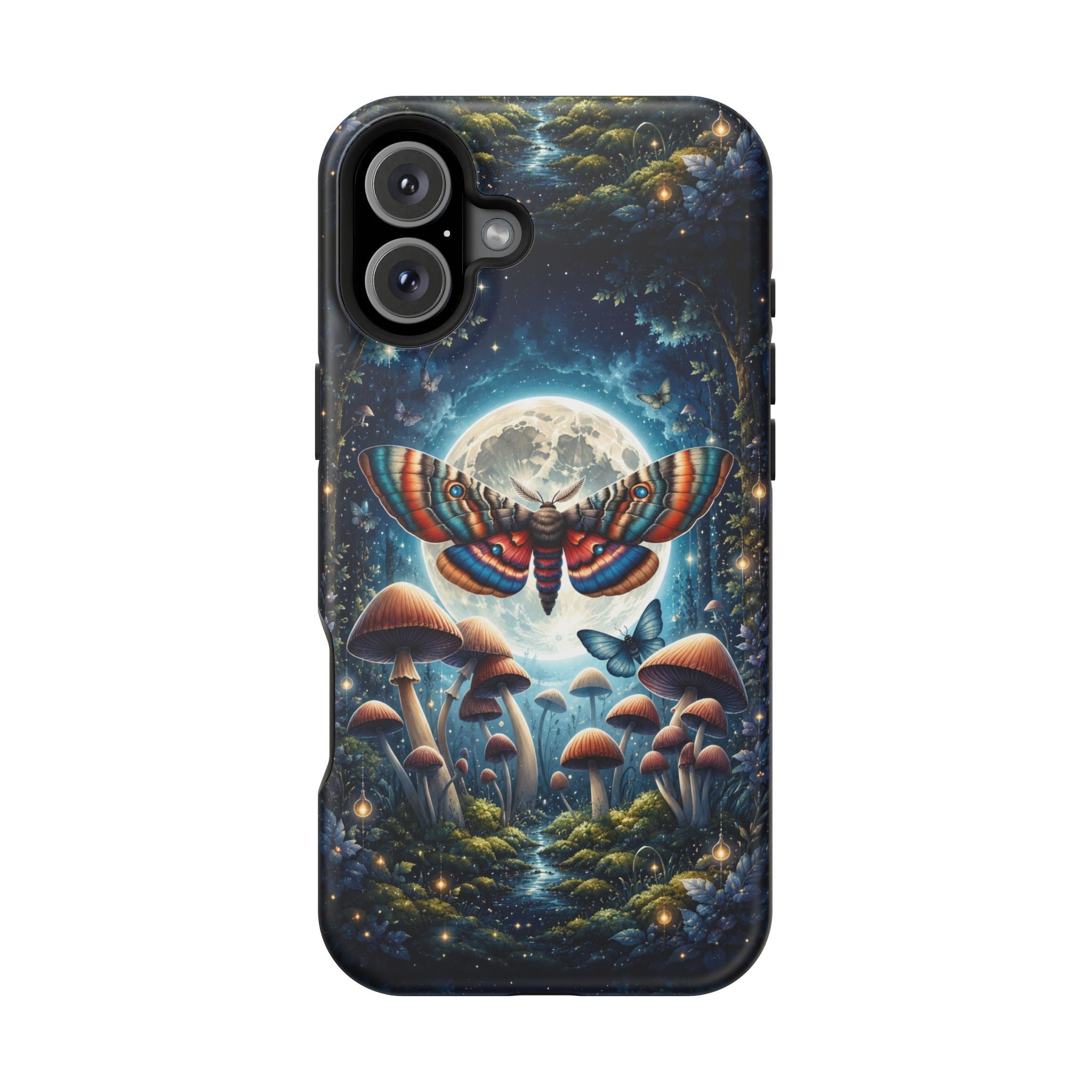Mystic Moth Moon Phone Case – Whimsical MagSafe-Compatible Cover