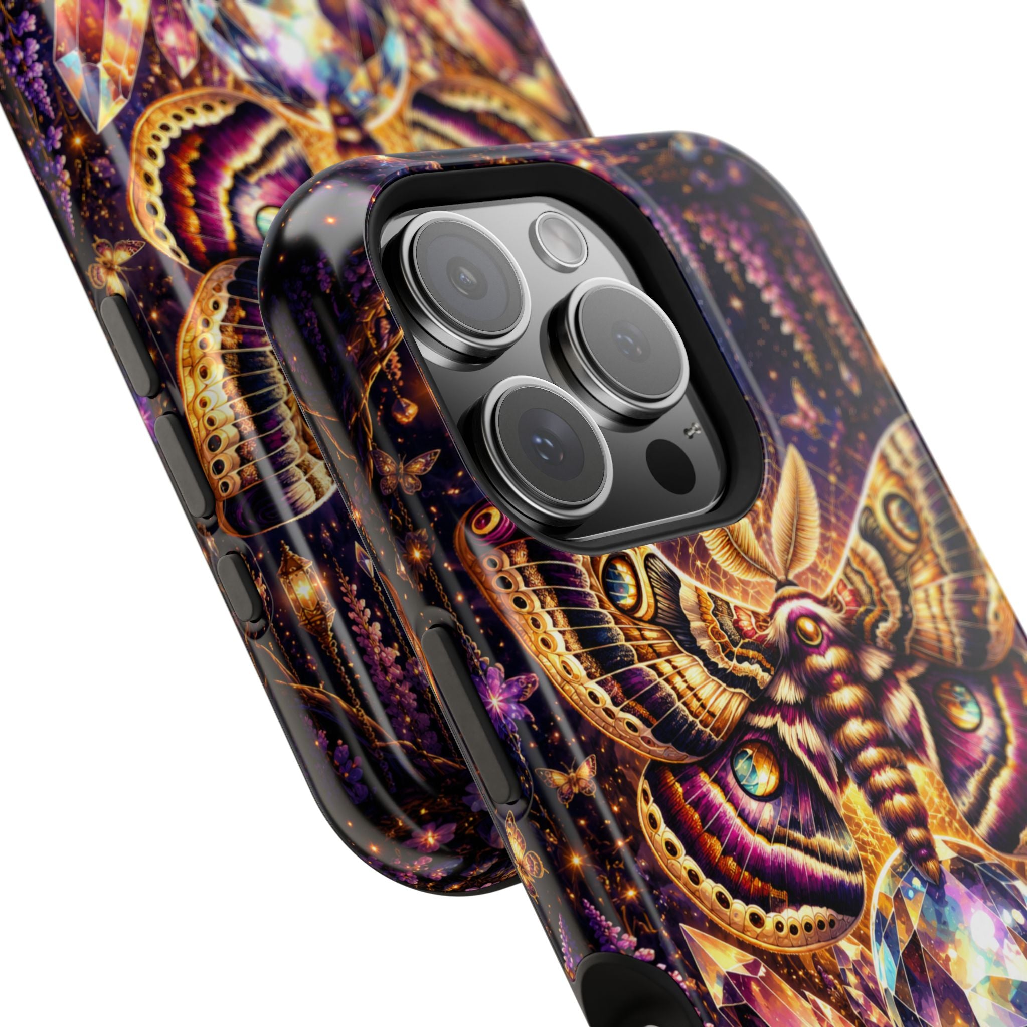 Mystic Moth Crystal Phone Case – Jewel-Toned MagSafe-Compatible Cover