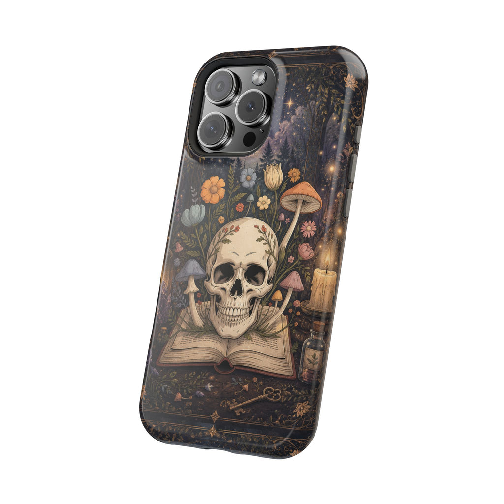 Skull & Mushroom Phone Case – Gothic MagSafe-Compatible Impact-Resistant Case