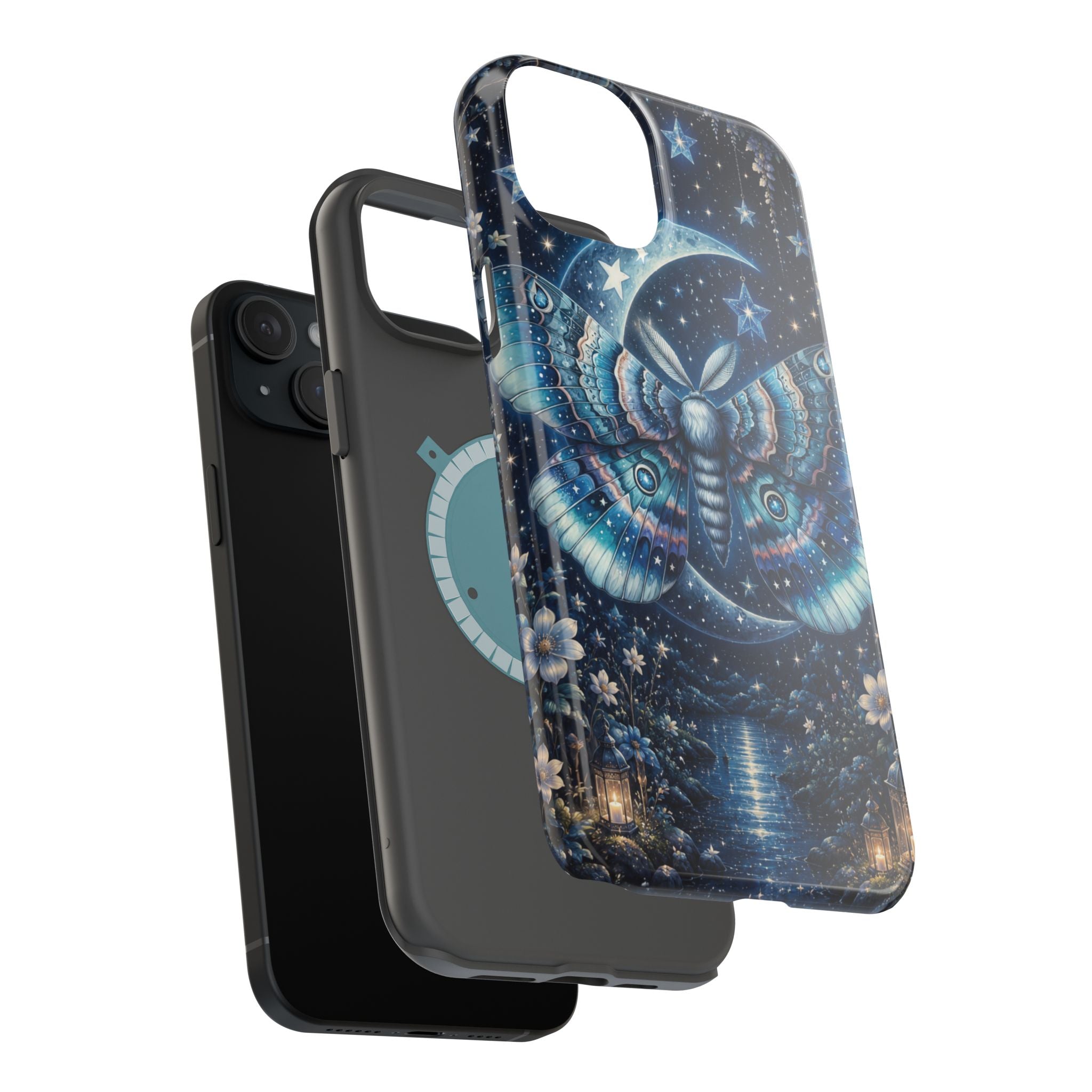 Mystic Moth Moon Phone Case – Night Sky MagSafe-Compatible Cover