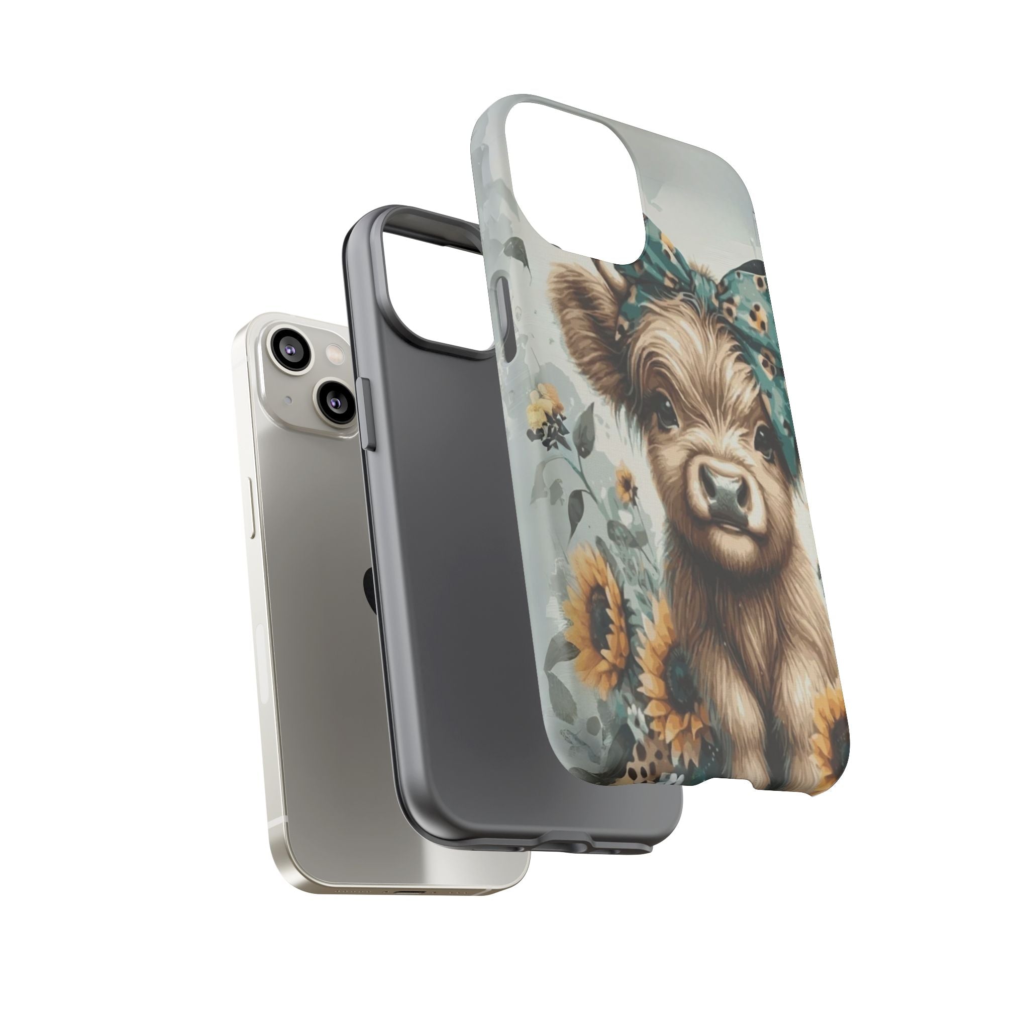 Adorable Cow Phone Case – Floral Farmhouse Design, Cute Animal Lover Gift