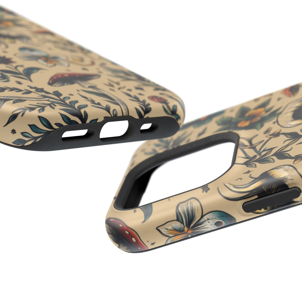 Vintage Botanical Mushroom Phone Case – MagSafe-Compatible Cover