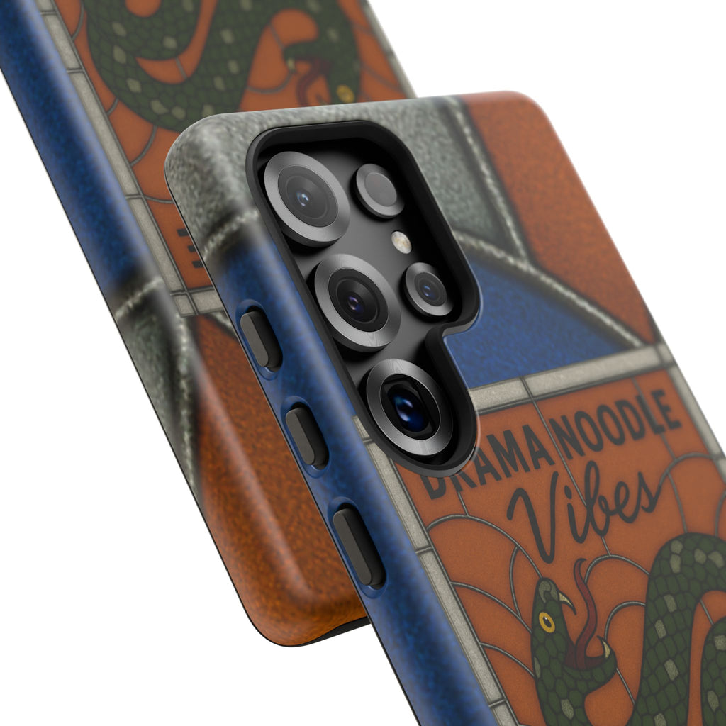 Stained Glass Snake Phone Case – Vibrant Drama Noodle Aesthetic Cover