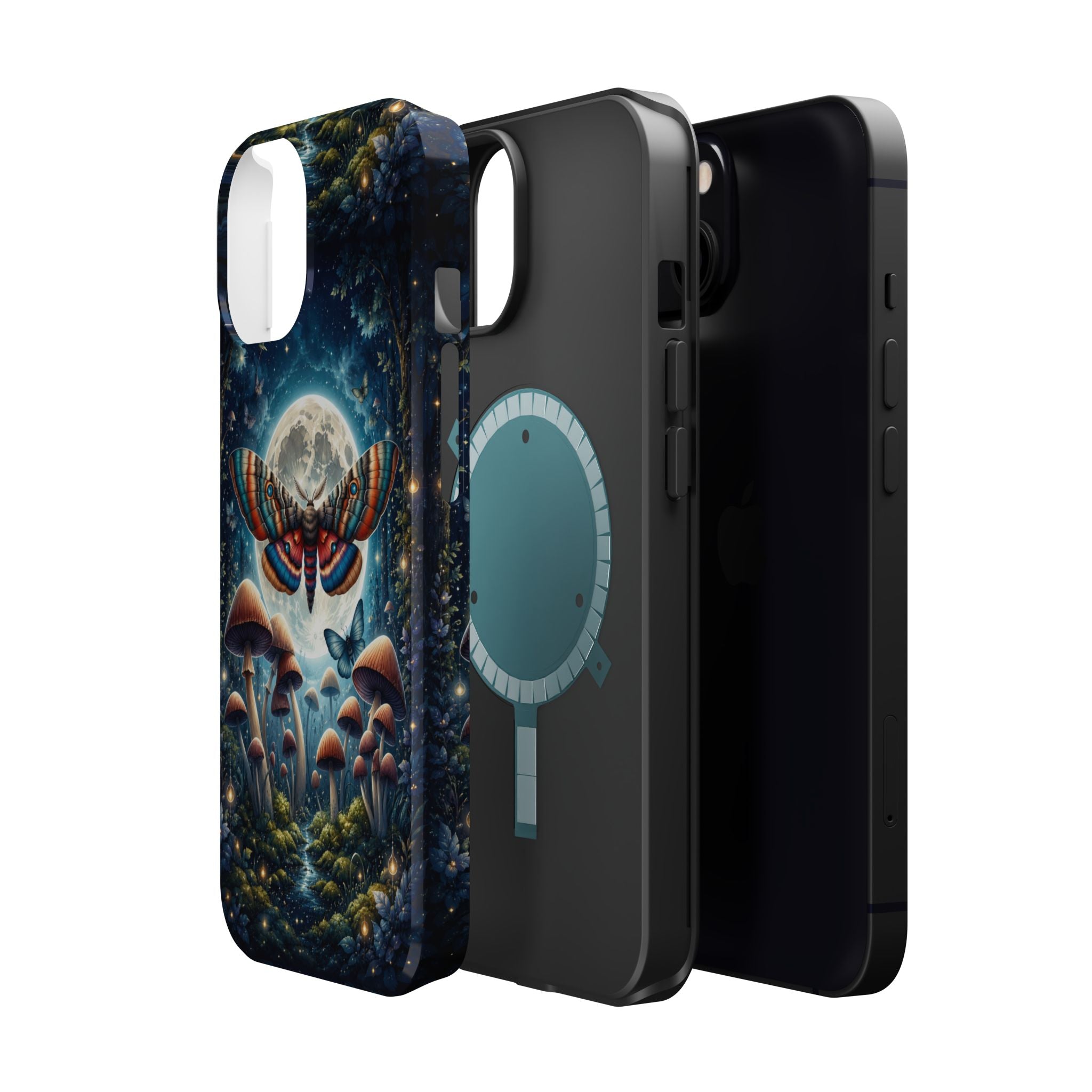 Mystic Moth Moon Phone Case – Whimsical MagSafe-Compatible Cover
