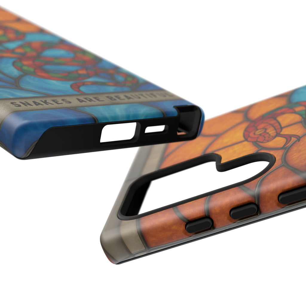 Snakes Are Beautiful Stained Glass Phone Case, Colorful Reptile Design Phone Cover, Nature Lovers Reptile Phone Case, Danger Noodle Case