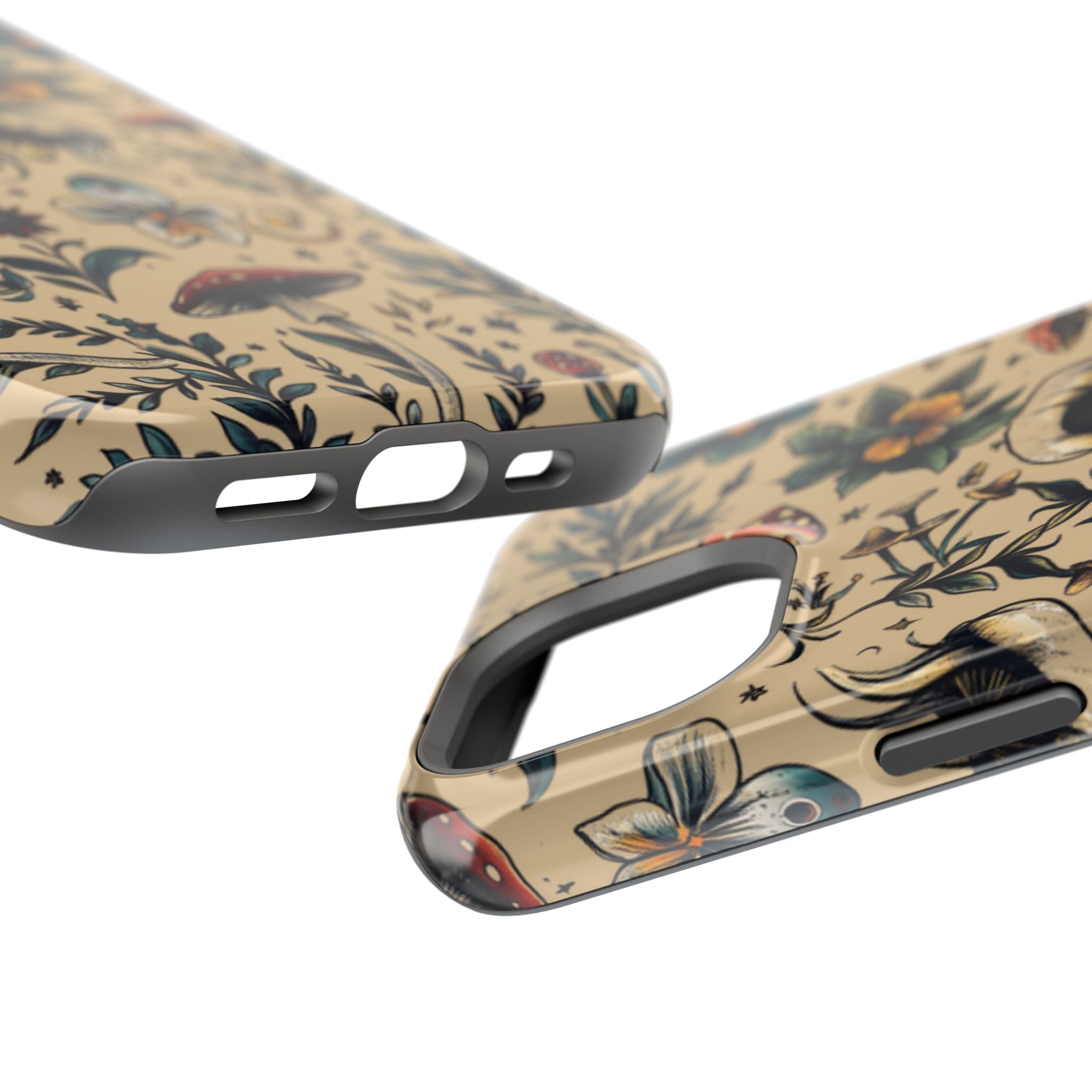 Vintage Botanical Mushroom Phone Case – MagSafe-Compatible Cover