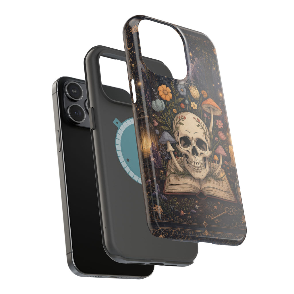 Skull & Mushroom Phone Case – Gothic MagSafe-Compatible Impact-Resistant Case
