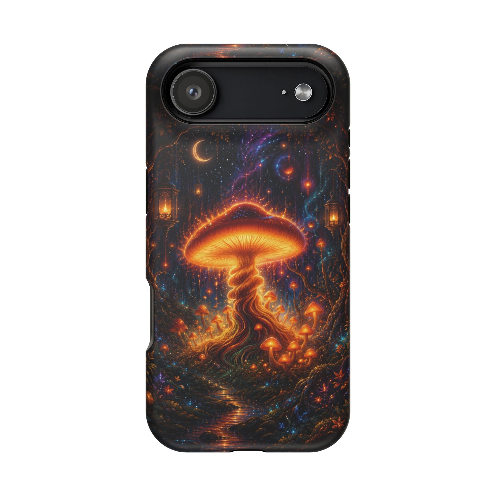 Psychedelic Glowing Mushroom Phone Case – MagSafe Galaxy Art Cover