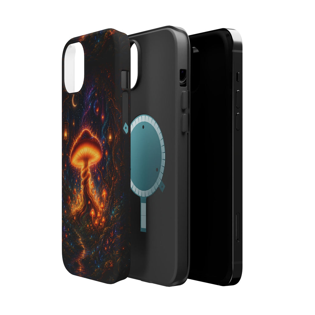 Psychedelic Glowing Mushroom Phone Case – MagSafe Galaxy Art Cover
