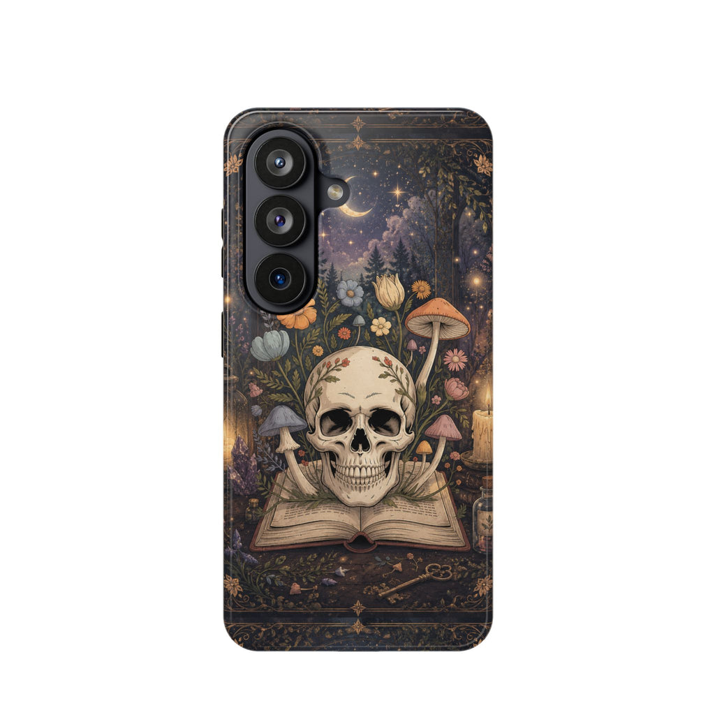 Skull & Mushroom Phone Case – Gothic MagSafe-Compatible Impact-Resistant Case