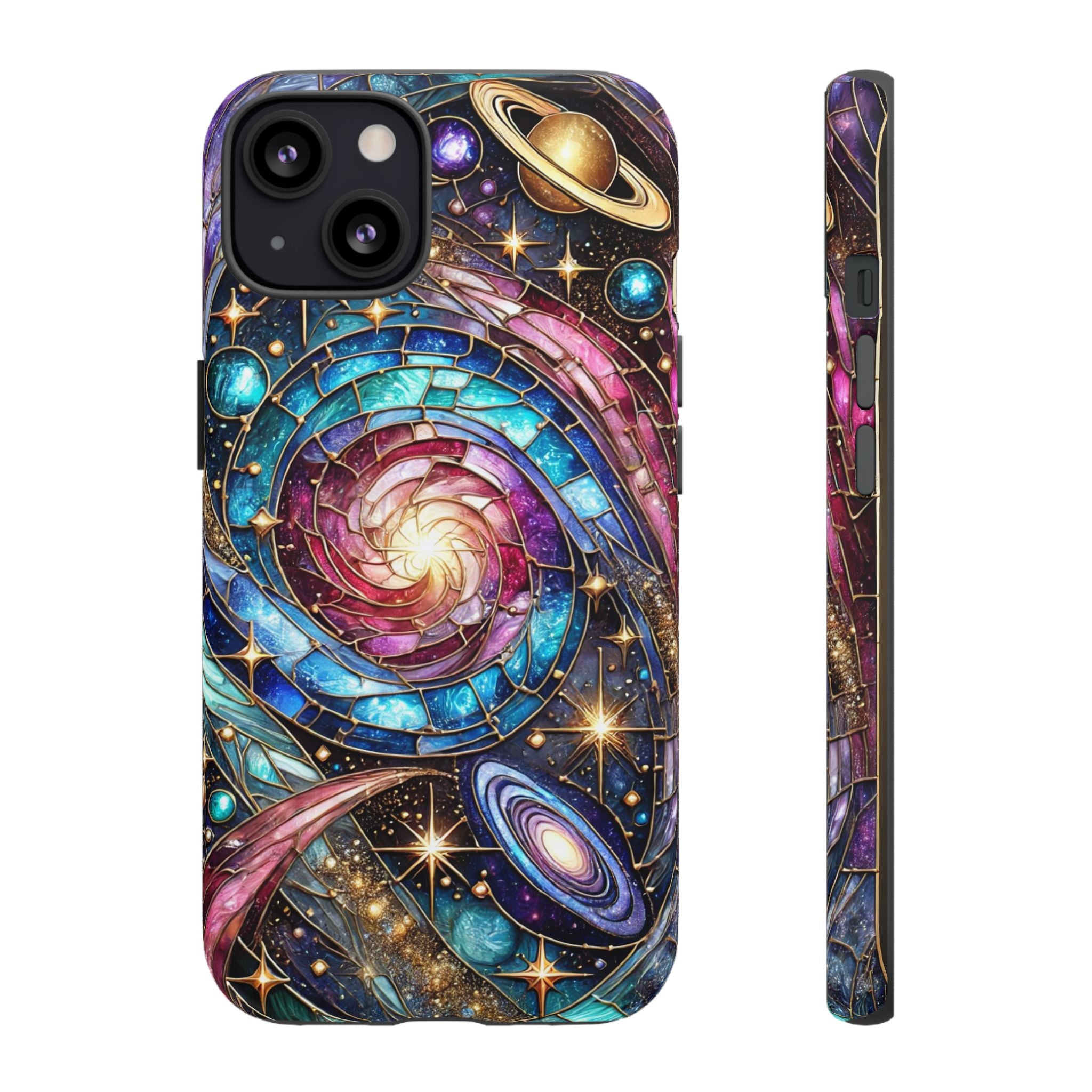 Stained Glass Celestial iPhone Case – Galaxy 3D Full-Wrap Protective Phone Cover